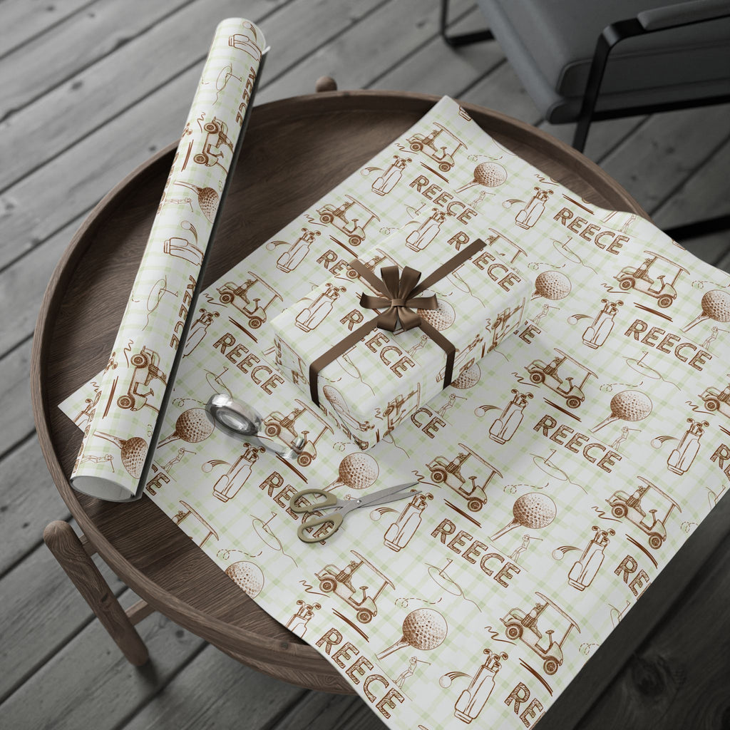 Reece Golf Print Wrapping Paper