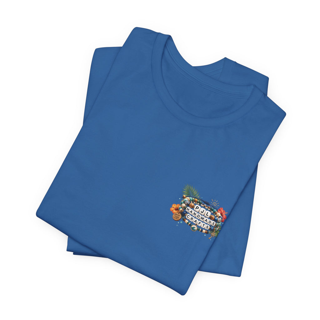PJL Handmade Crafts Beaded Logo T-Shirt