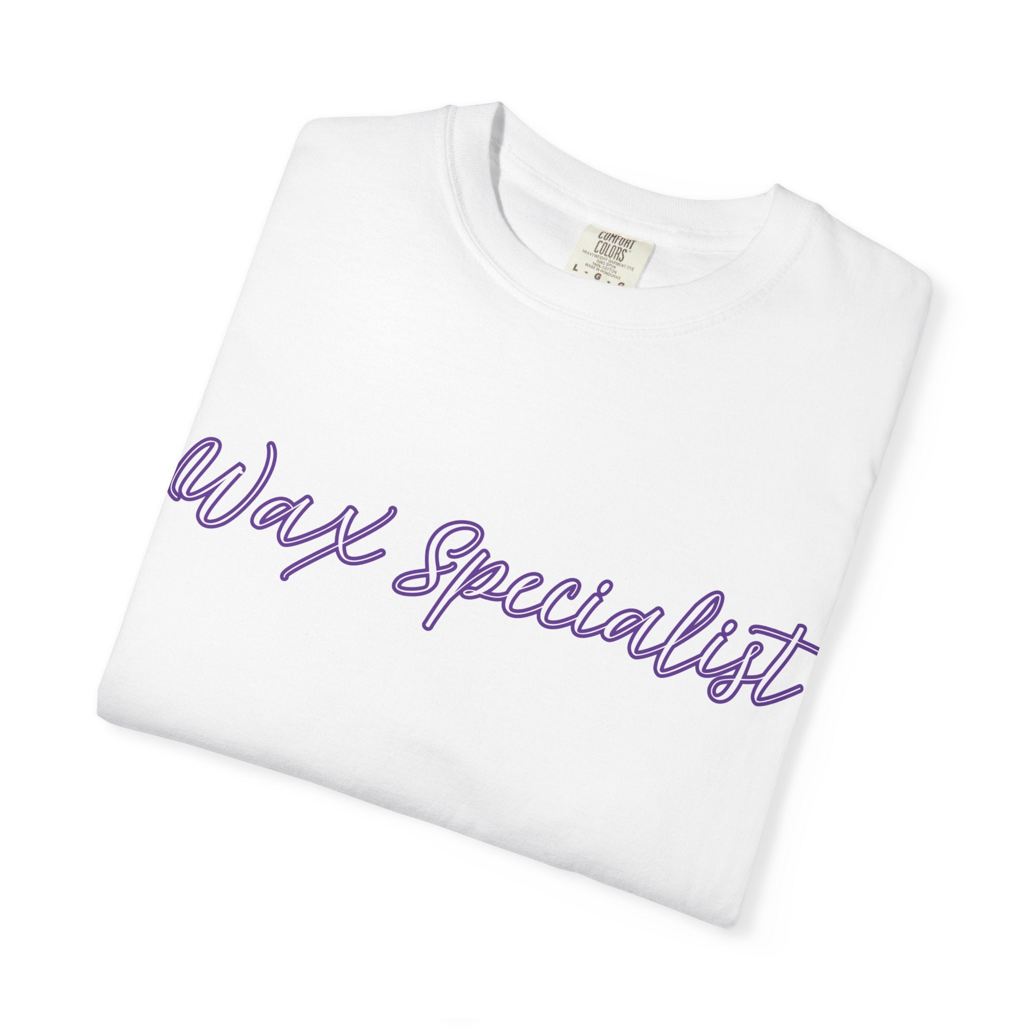 Wax Specialist T-Shirt — Lavender Script Tee