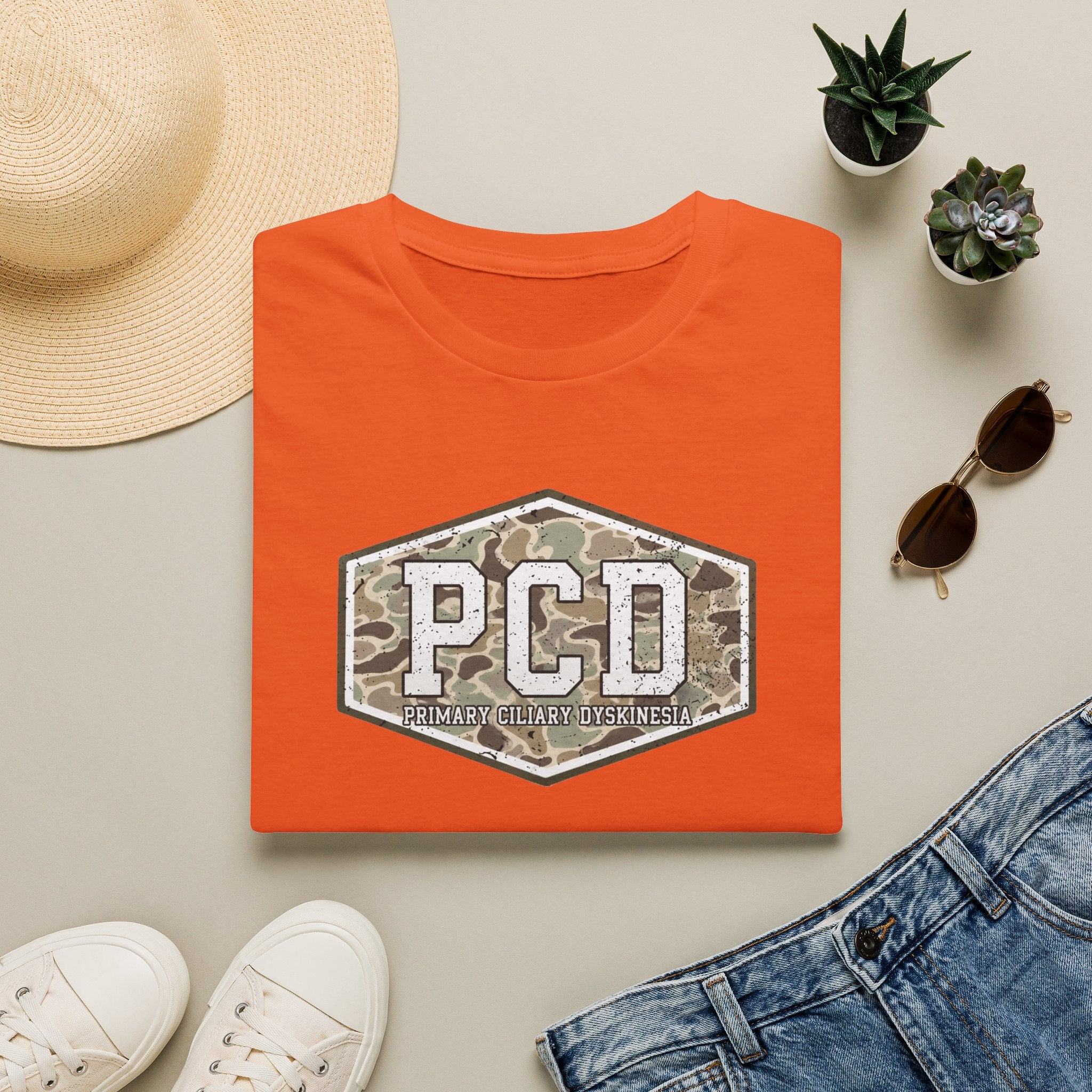 PCD Camo Logo T-Shirt — Primary Ciliary Dyskinesia Awareness Tee