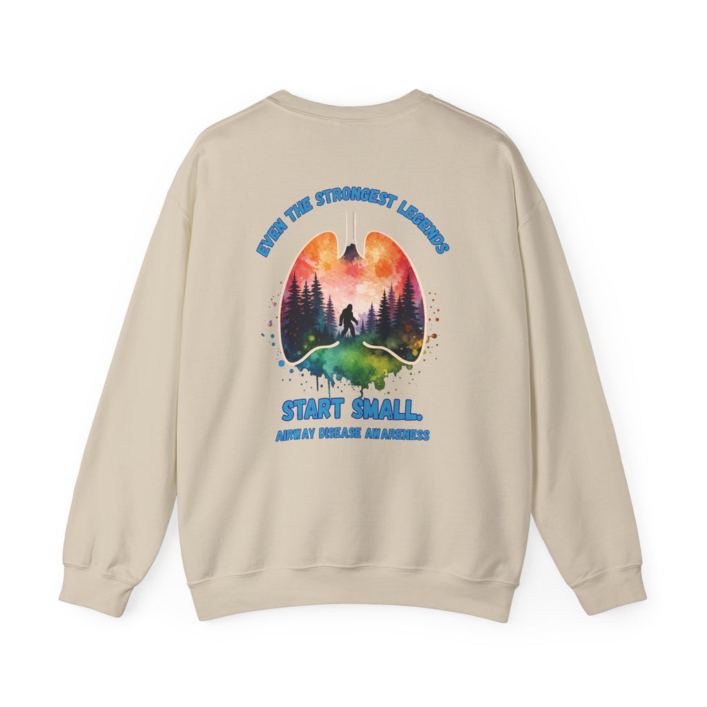 Airway Disease Awareness Tee — "Even the Strongest Legends" SAWYER STRONG crewneck