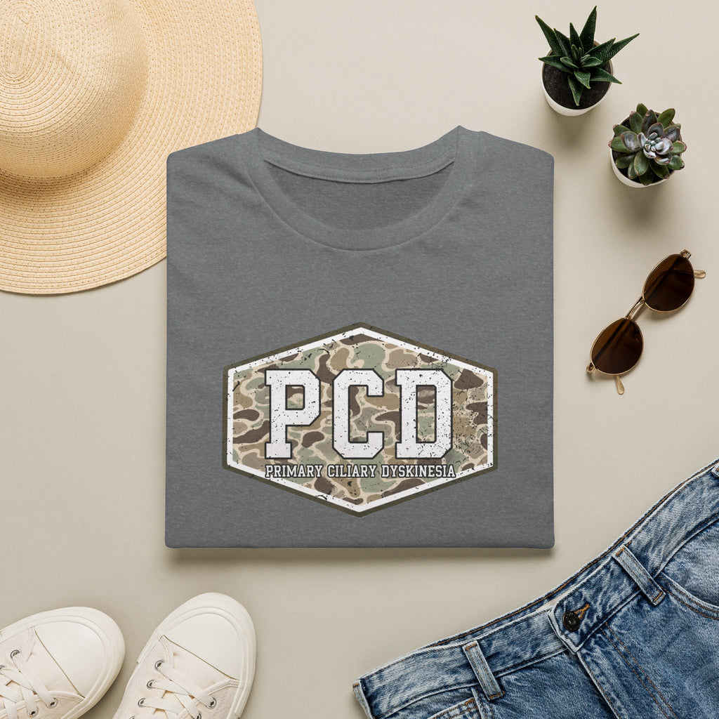 PCD Camo Logo T-Shirt — Primary Ciliary Dyskinesia Awareness Tee