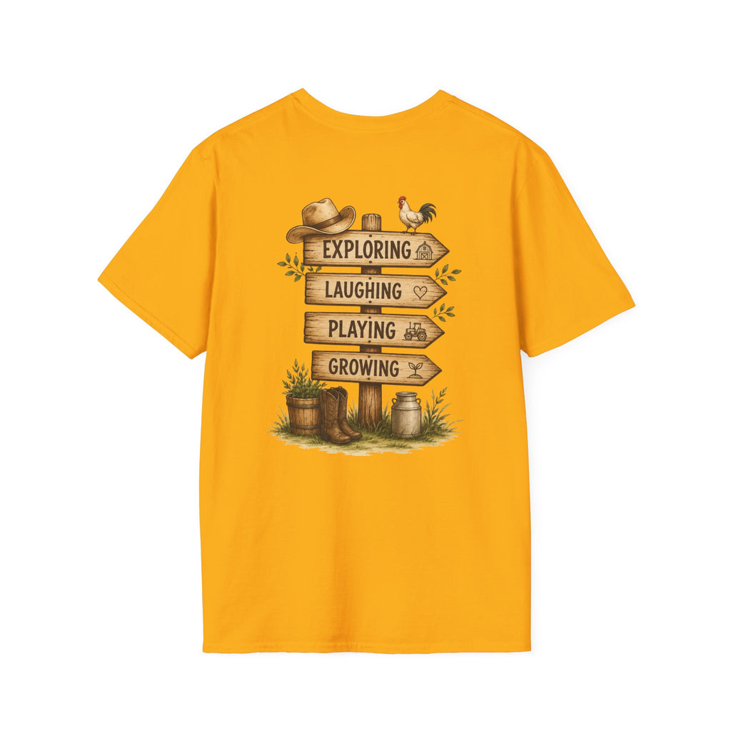 Grandkids Camp T-Shirt – Retro Barn, Tractor & 'Grandkids Camp with Nonnie & Papa' Design