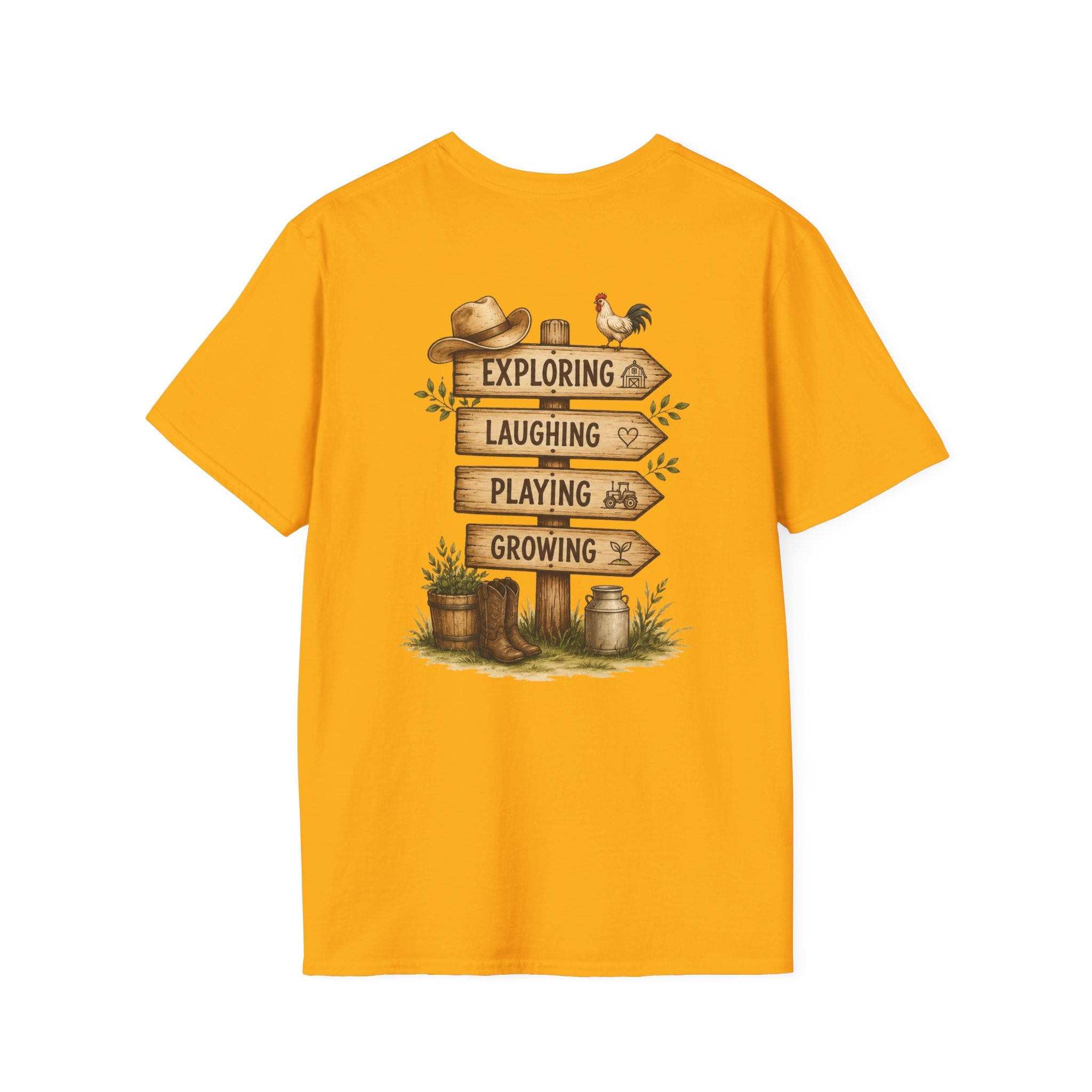 Grandkids Camp T-Shirt – Retro Barn, Tractor & 'Grandkids Camp with Nonnie & Papa' Design