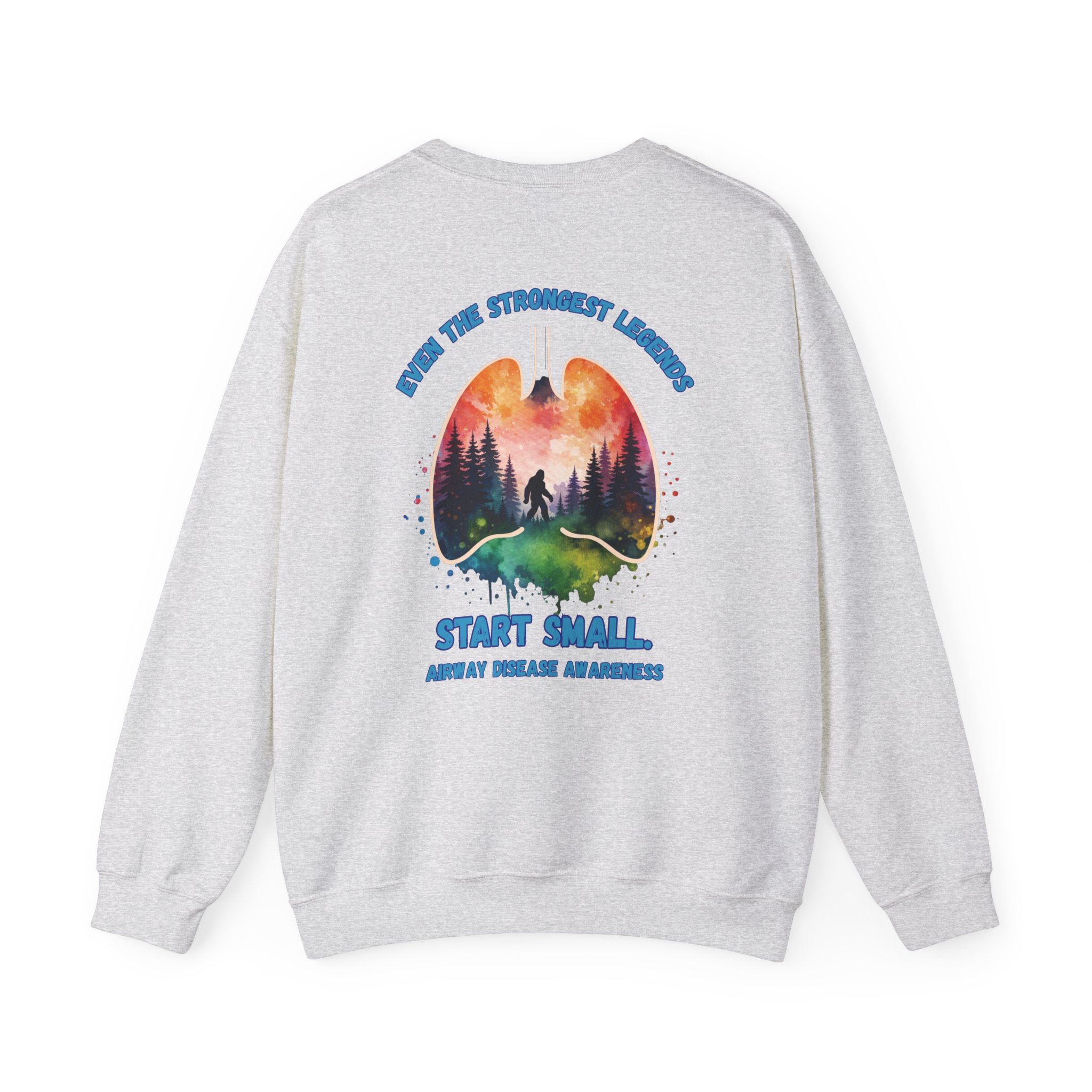 Airway Disease Awareness Tee — "Even the Strongest Legends" SAWYER STRONG crewneck