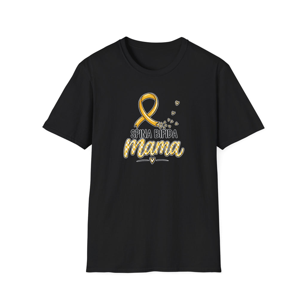 Spina Bifida Mama T-Shirt — Gold Awareness Ribbon Mom Tee