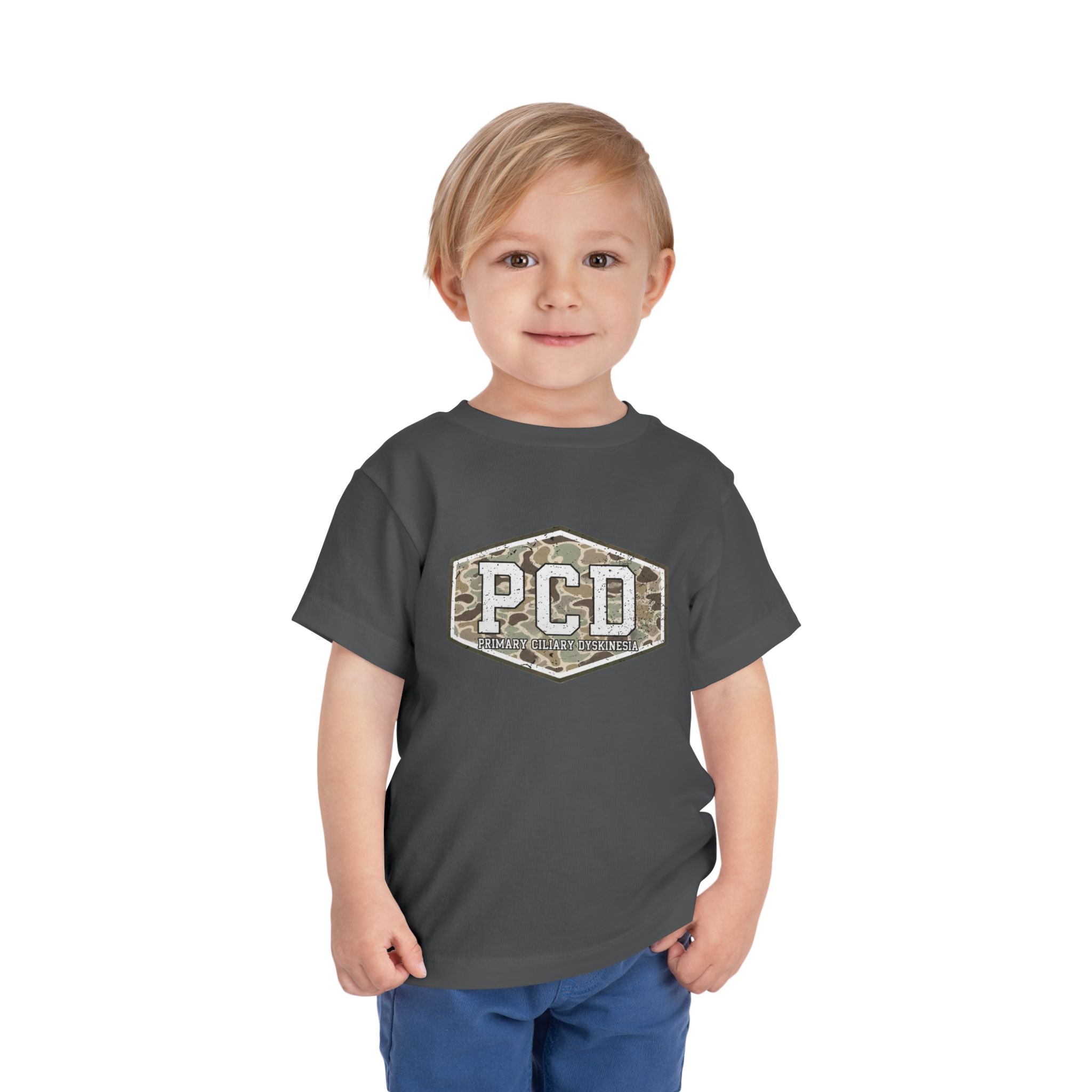 Toddler PCD Camo Logo T-Shirt — Primary Ciliary Dyskinesia Awareness Tee