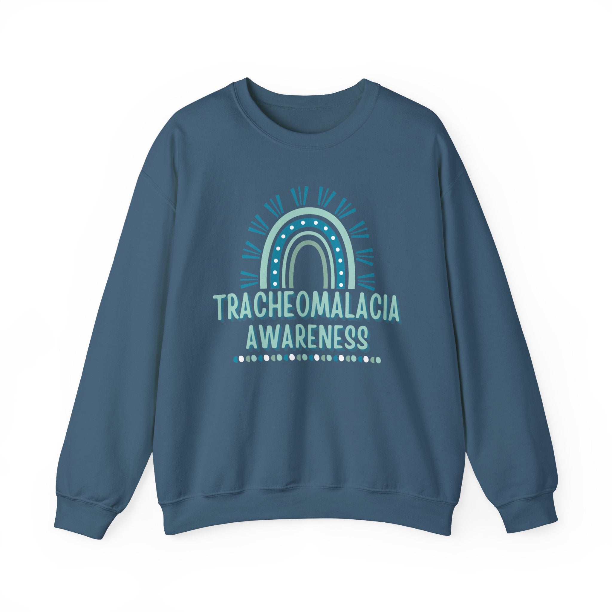 Tracheomalacia Awareness Crewneck — Teal Rainbow Support
