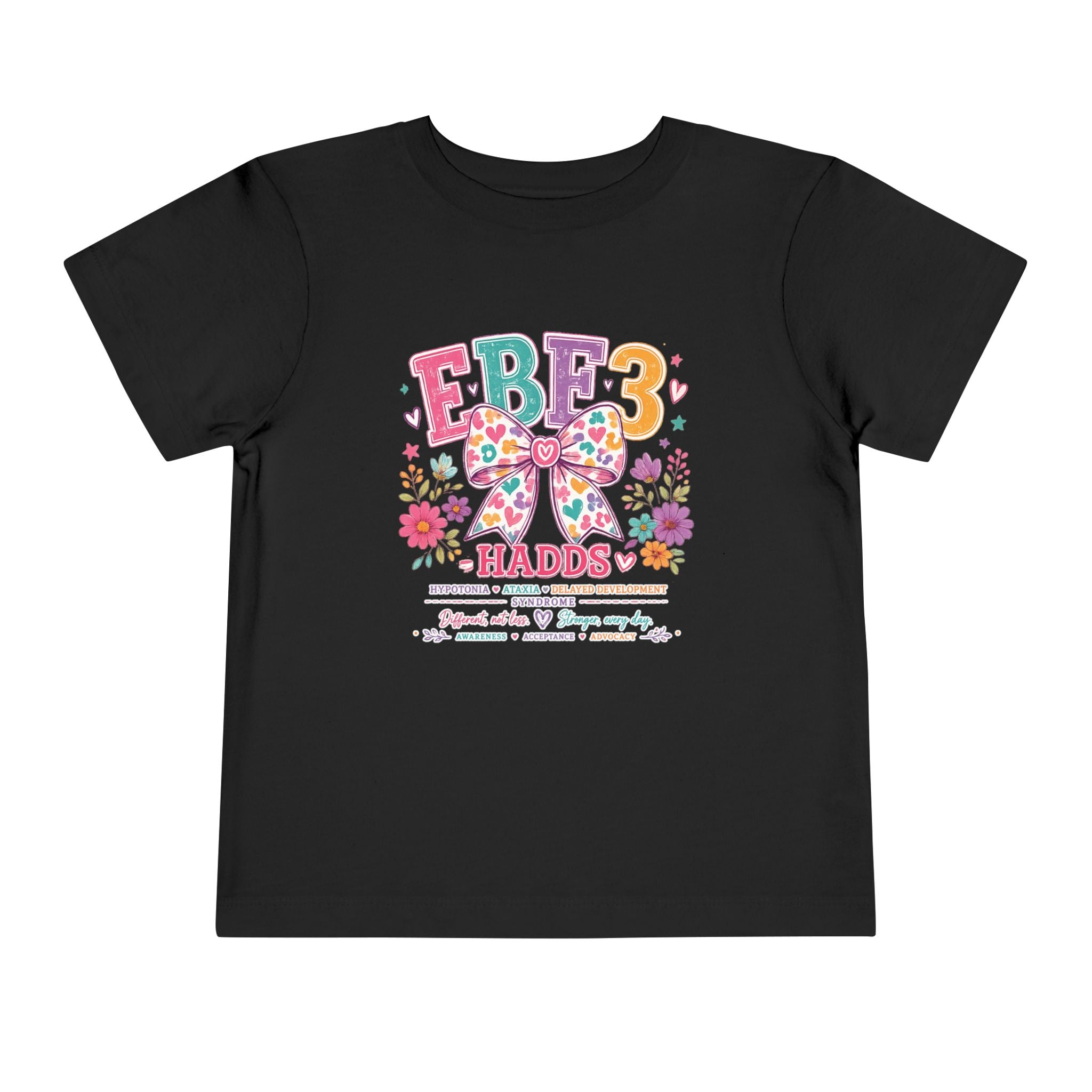Toddler Tee — Colorful EBF3 HADDs Awareness Bow Design