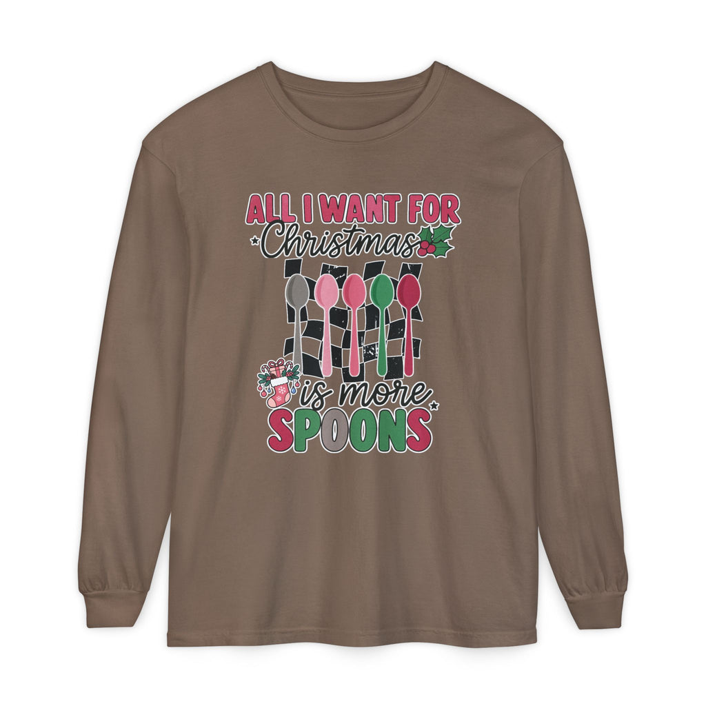 Christmas 'All I Want For Christmas Is More Spoons' Long Sleeve Tee