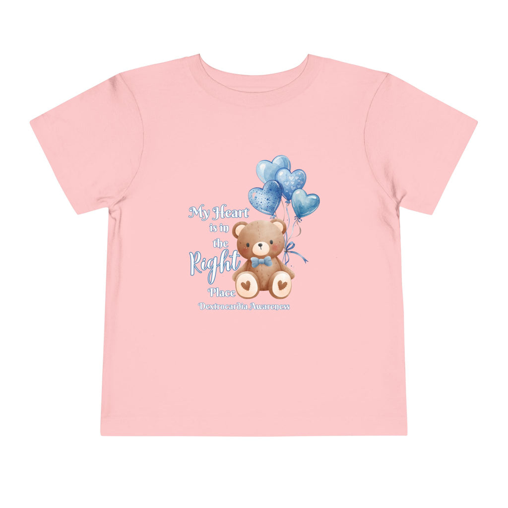 Toddler Tee — "My Heart Is in the Right Place" Dextrocardia Bear