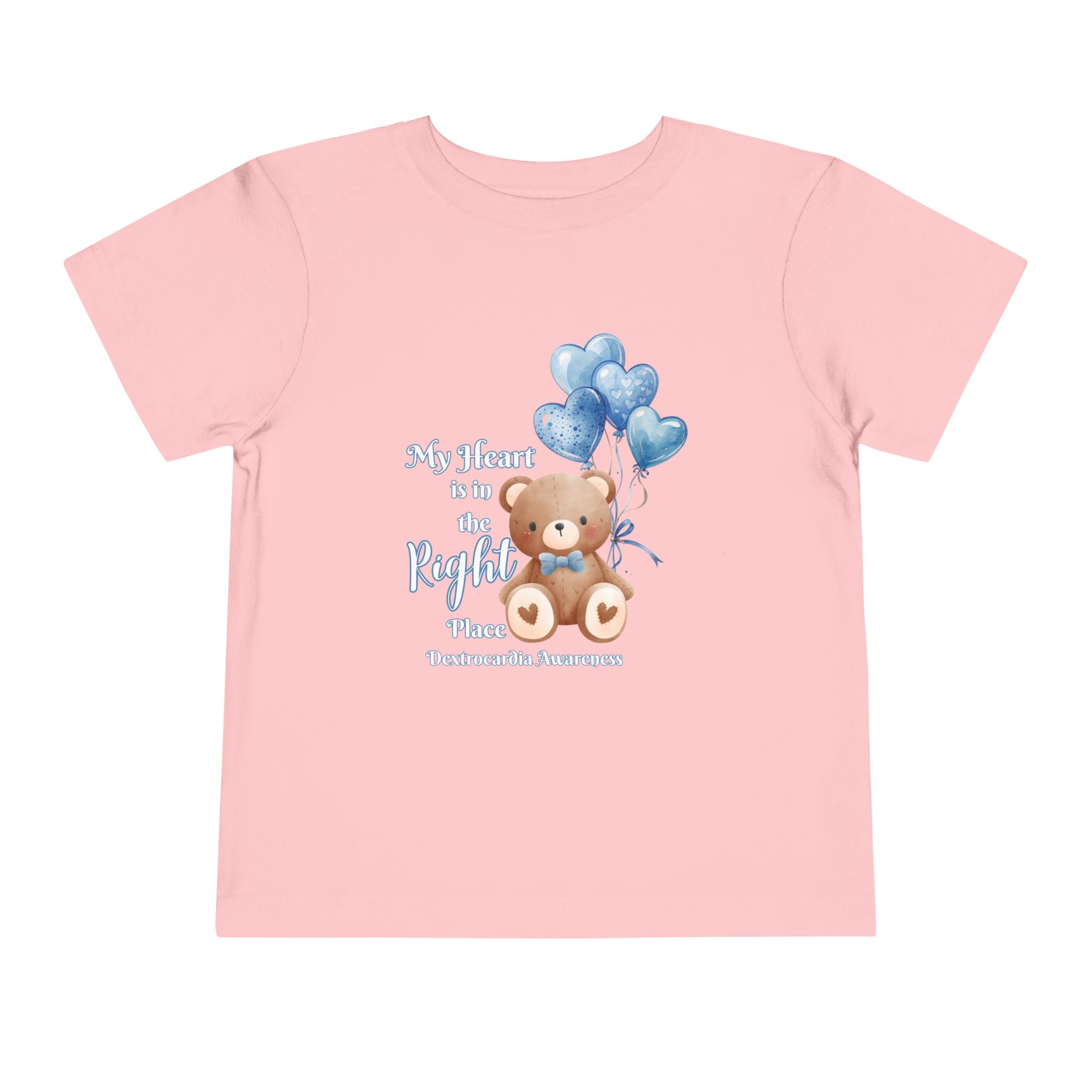 Toddler Tee — "My Heart Is in the Right Place" Dextrocardia Bear
