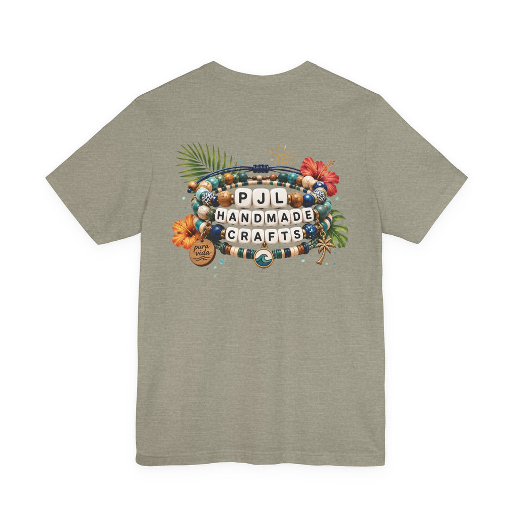 PJL Handmade Crafts Beaded Logo T-Shirt