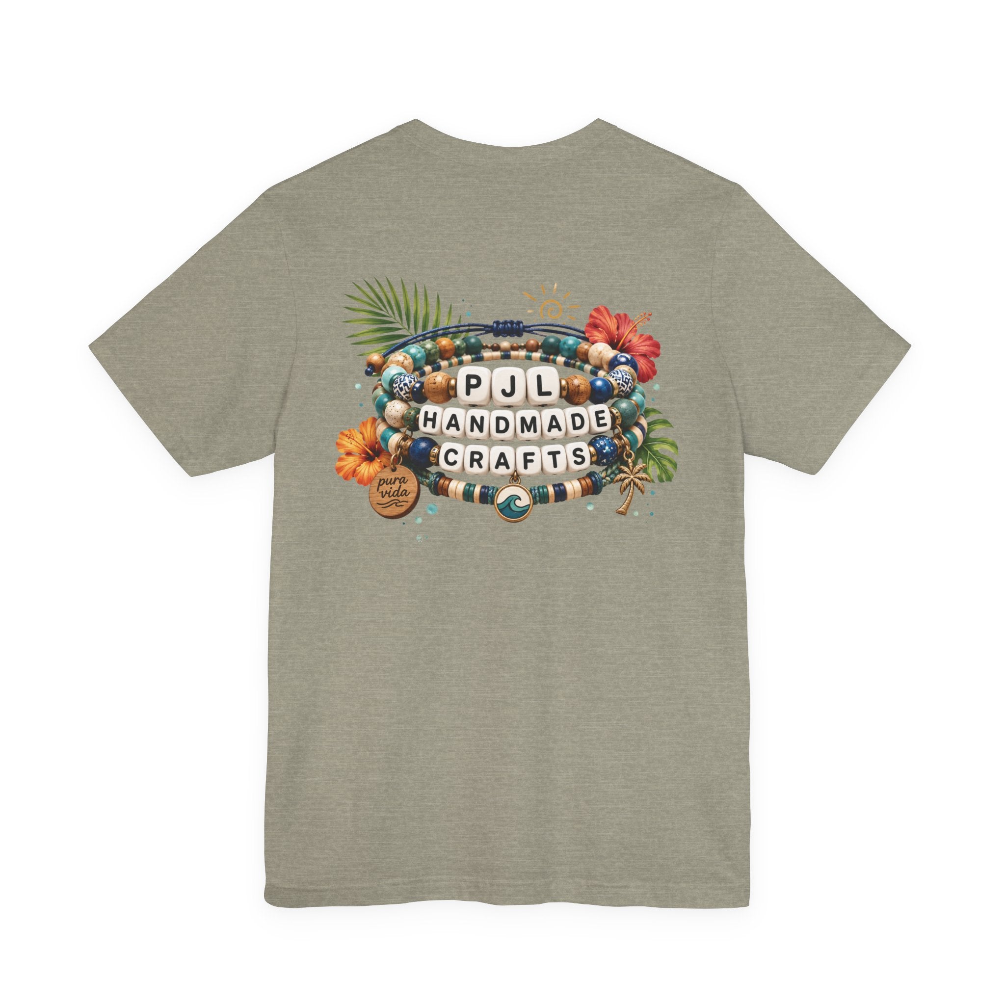 PJL Handmade Crafts Beaded Logo T-Shirt