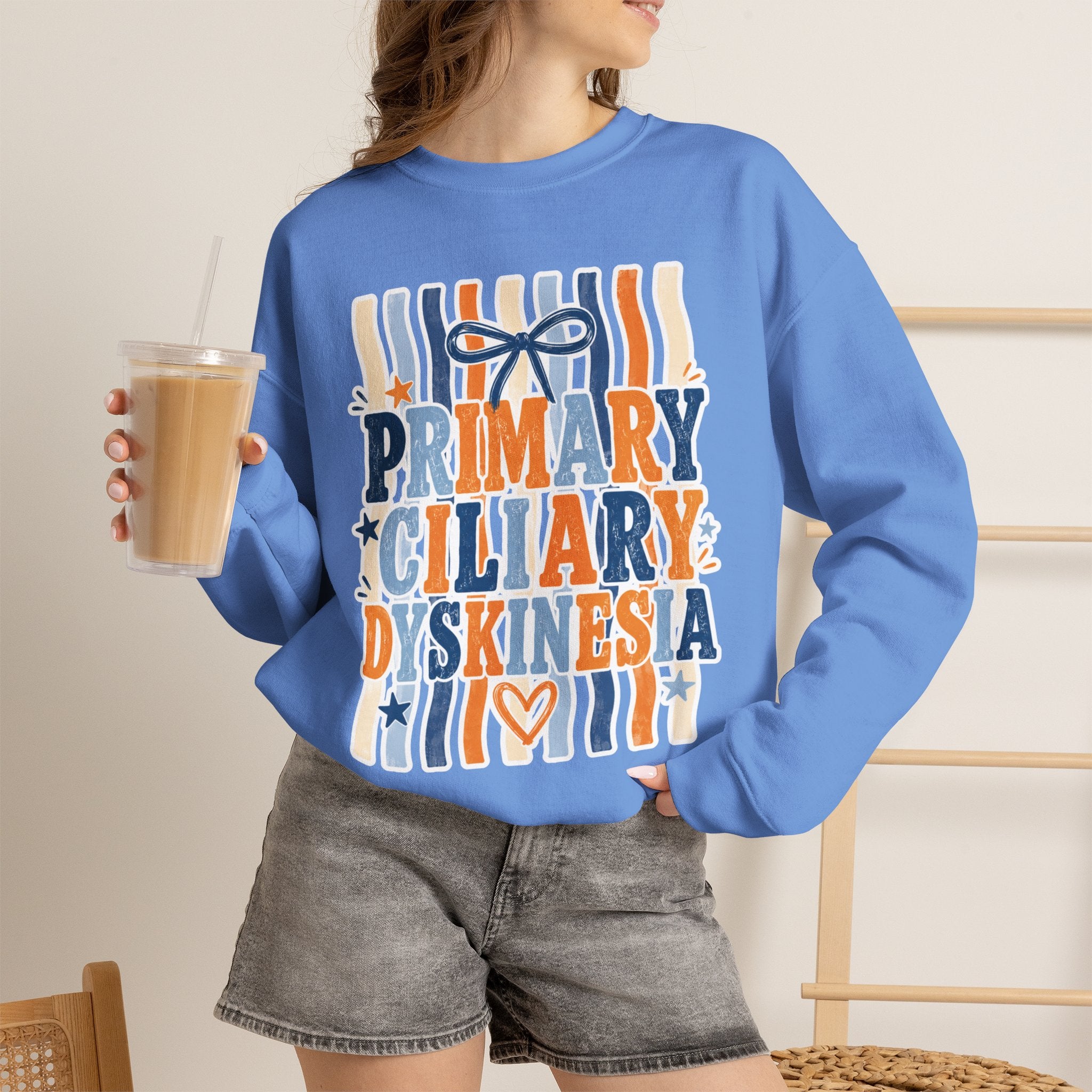 Primary Ciliary Dyskinesia Awareness Crewneck Sweatshirt