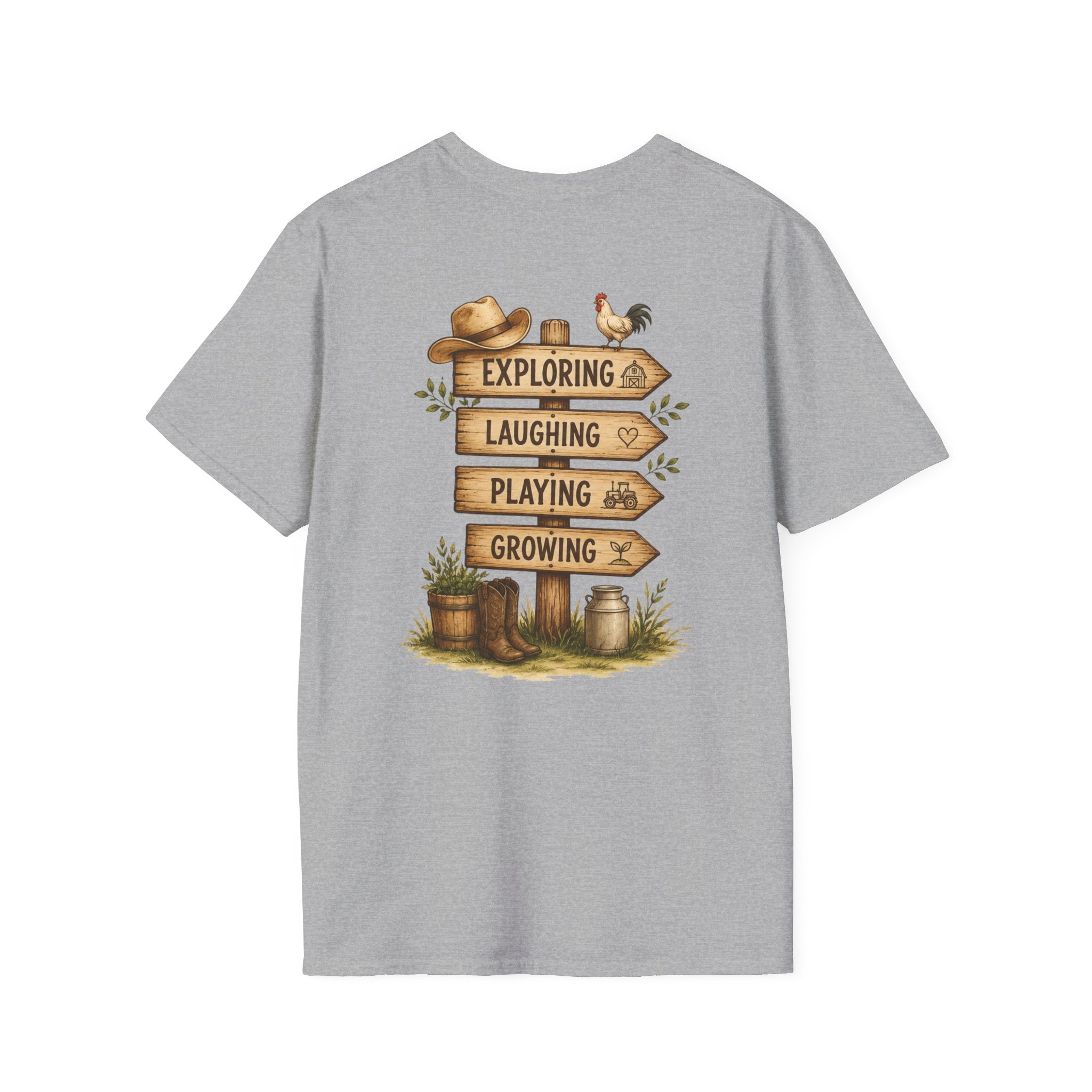 Grandkids Camp T-Shirt – Retro Barn, Tractor & 'Grandkids Camp with Nonnie & Papa' Design
