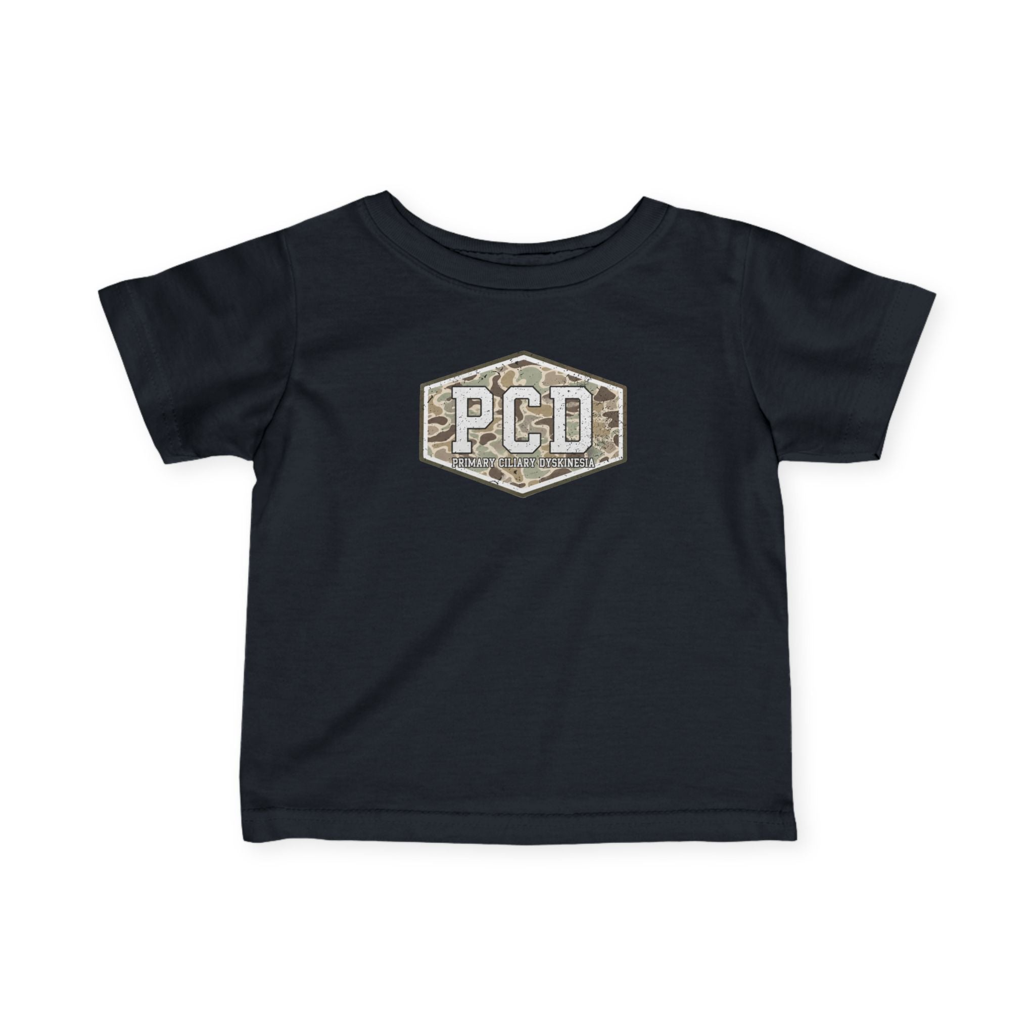 Infant PCD Camo Logo T-Shirt — Primary Ciliary Dyskinesia Awareness Tee