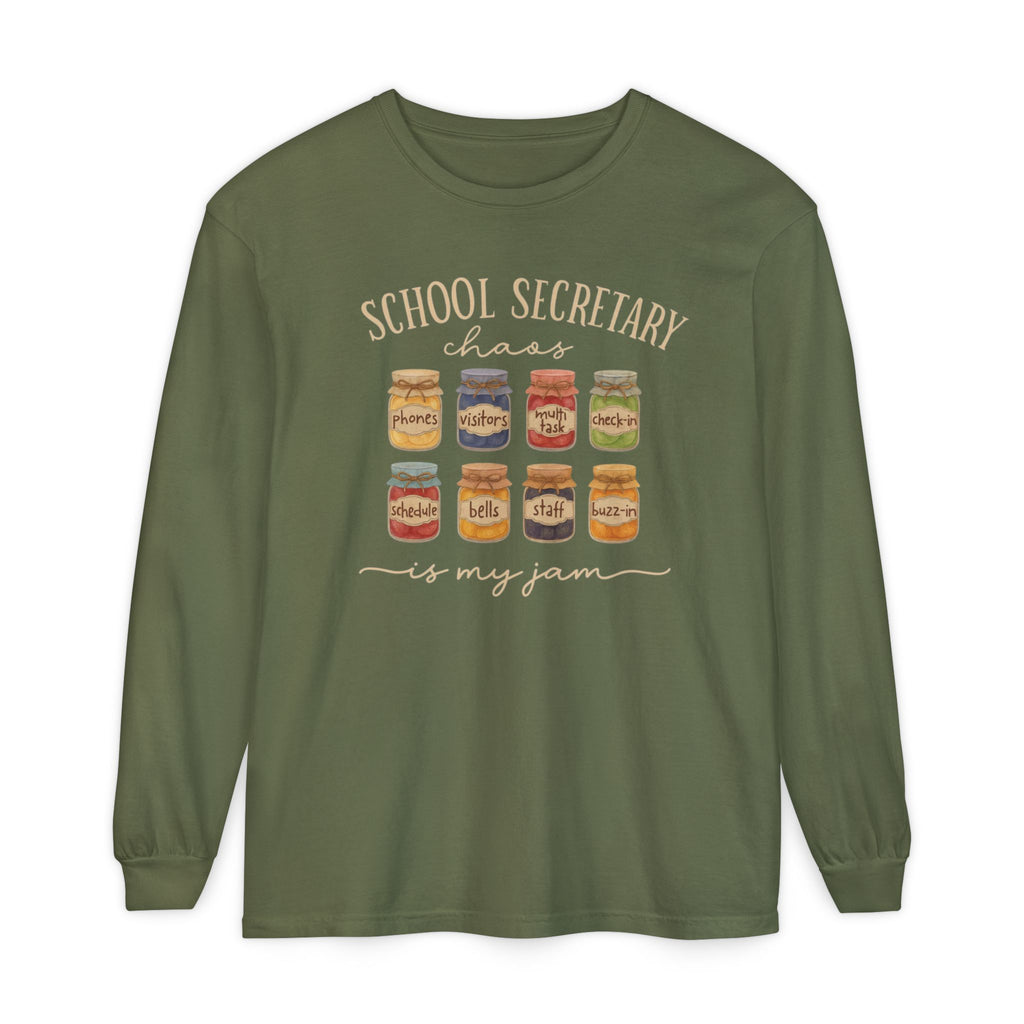 Long Sleeve T-Shirt - School Secretary Jam Design