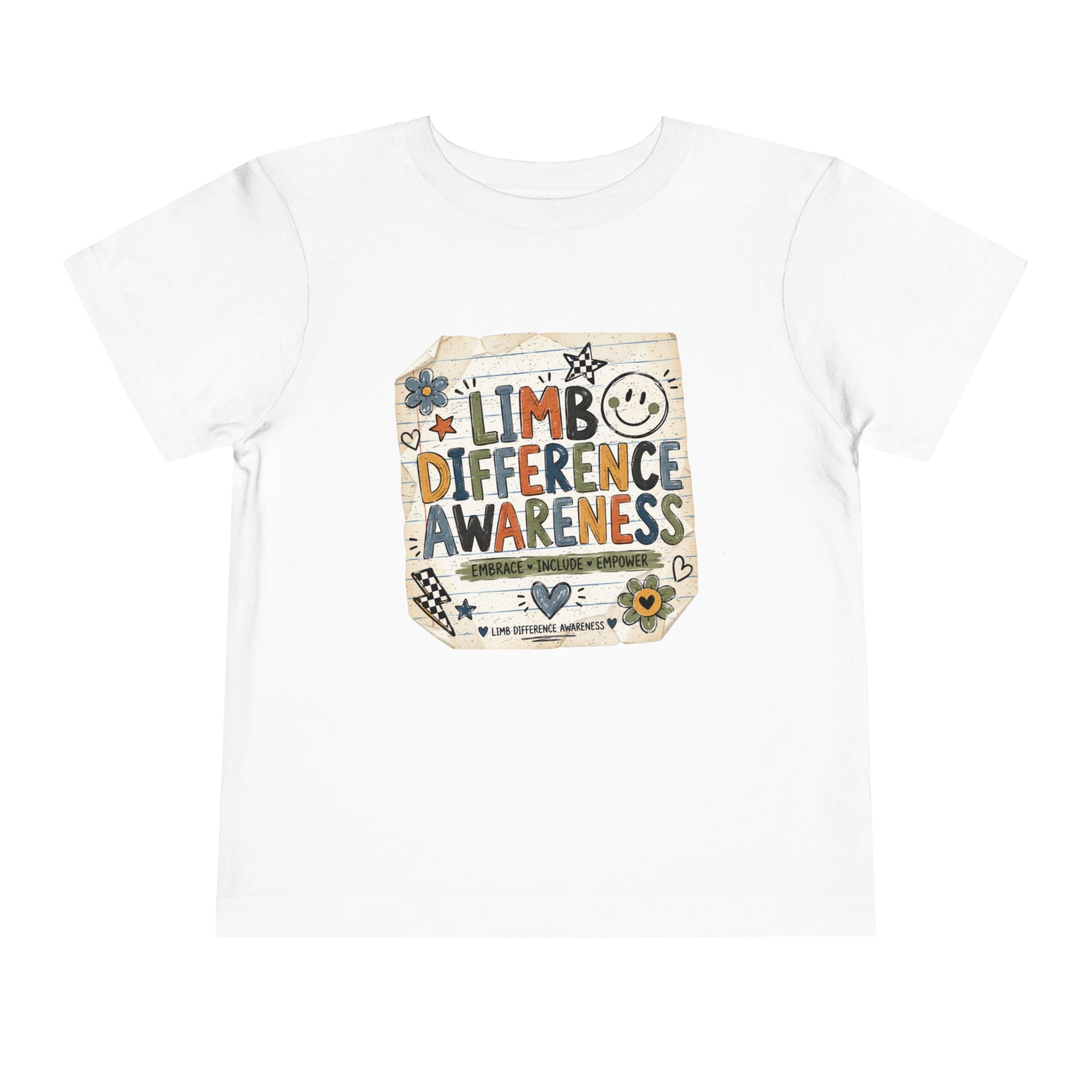 Toddler Tee — Limb Difference Awareness Cute Doodle Design