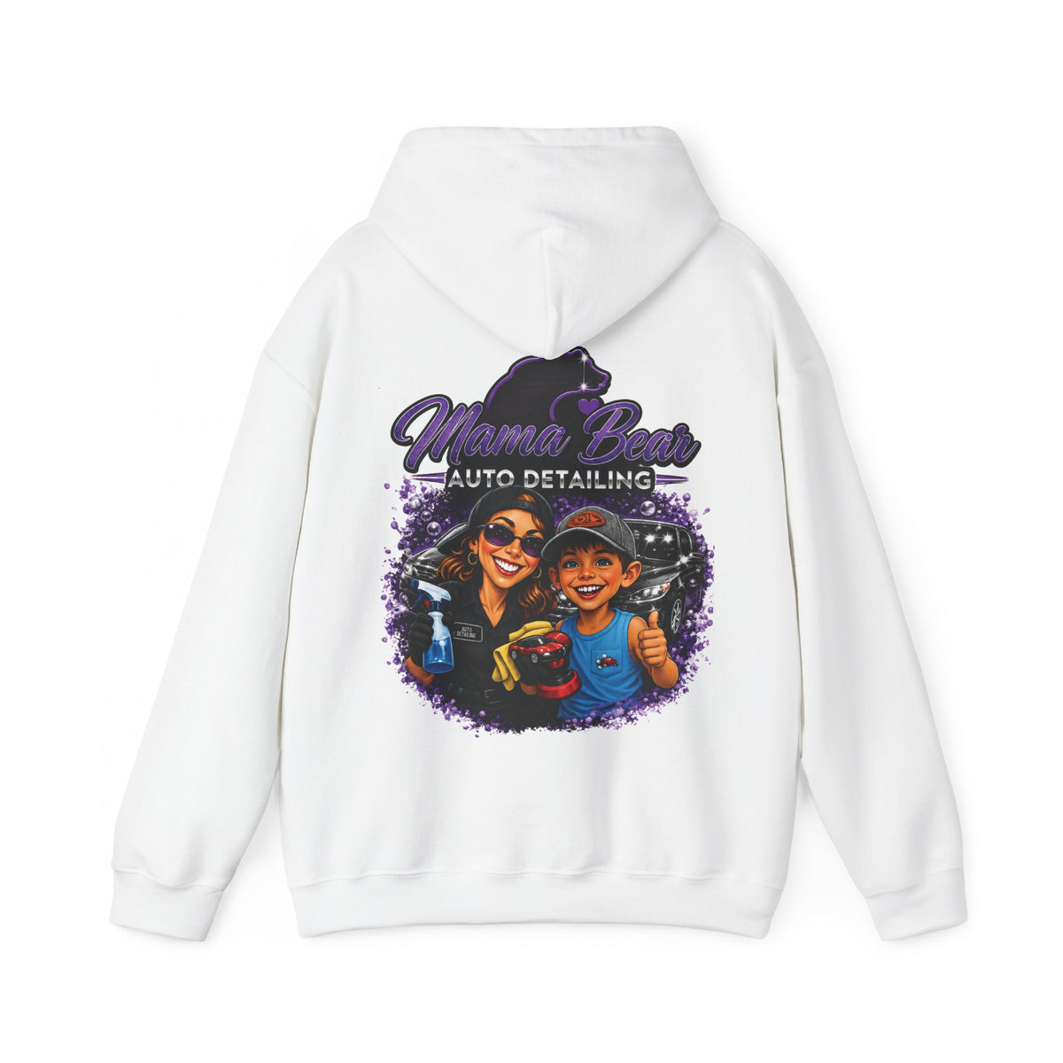 Mama Bear Auto Detailing Hoodie — Women's Car Care Team Pullover