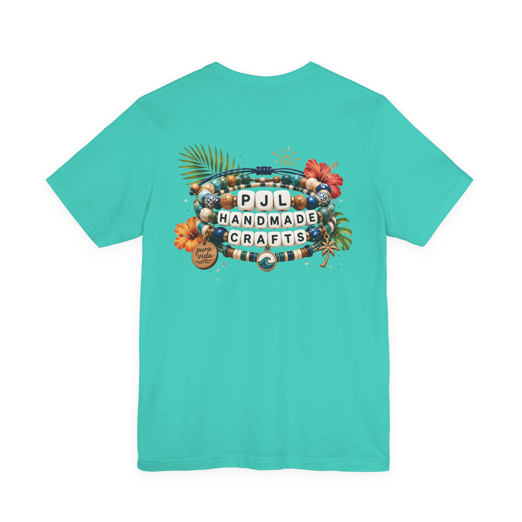 PJL Handmade Crafts Beaded Logo T-Shirt