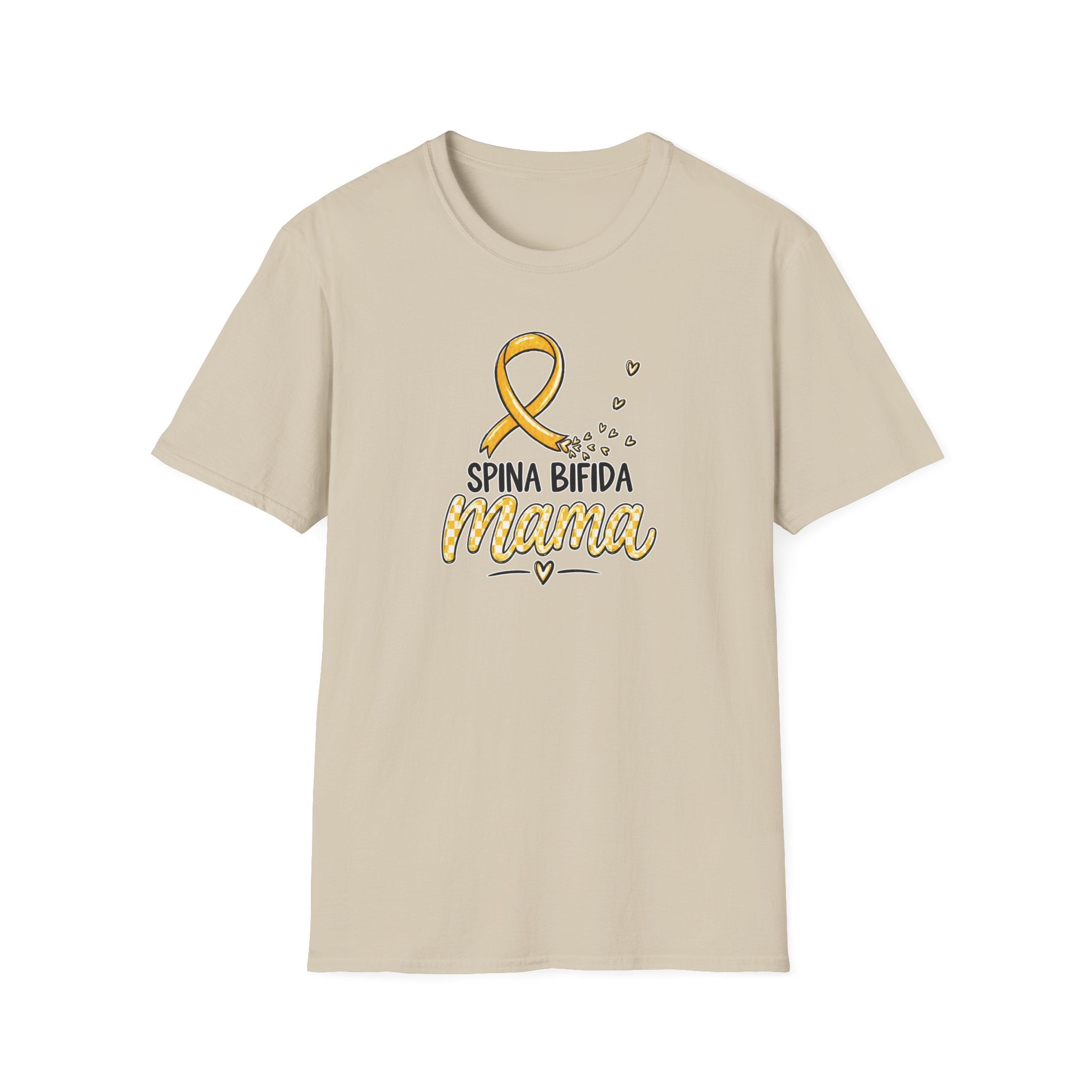 Spina Bifida Mama T-Shirt — Gold Awareness Ribbon Mom Tee