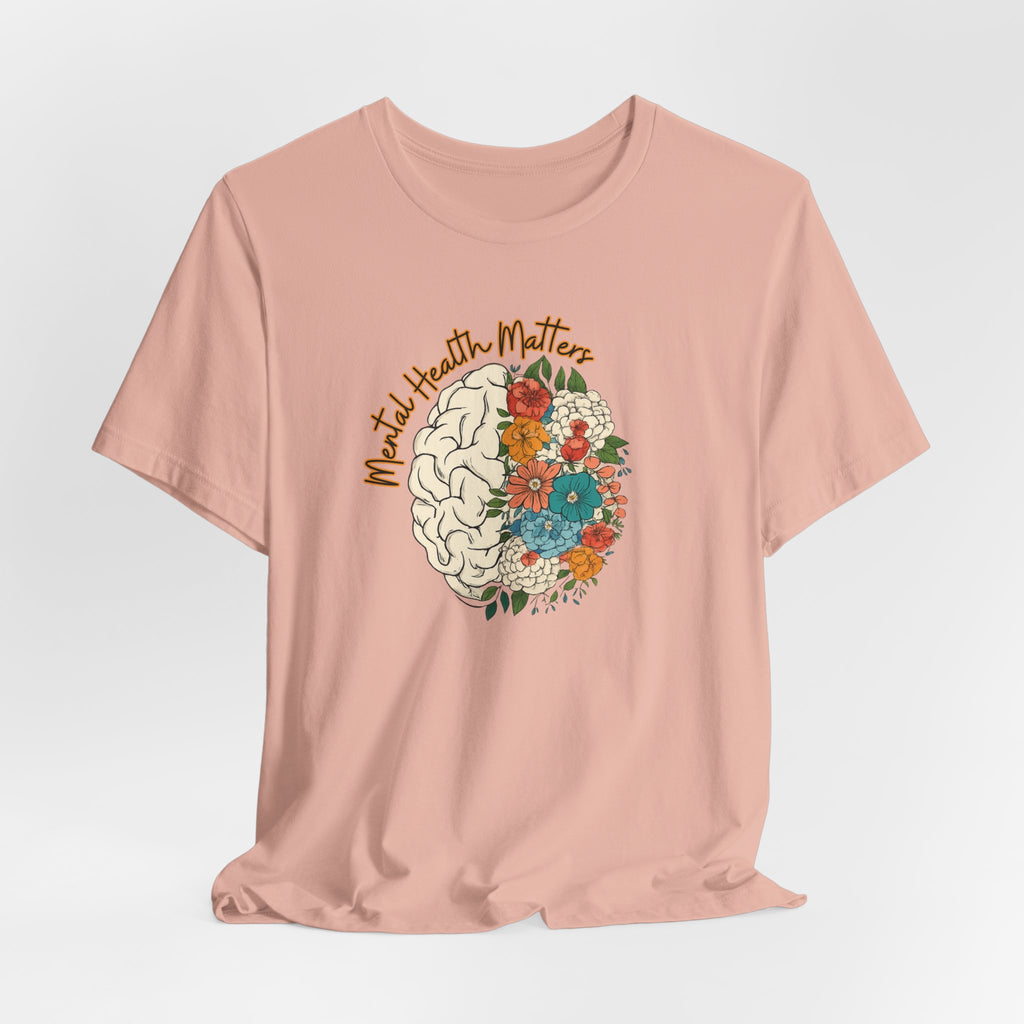 Mental Health Matters T-Shirt — Floral Brain Awareness Tee