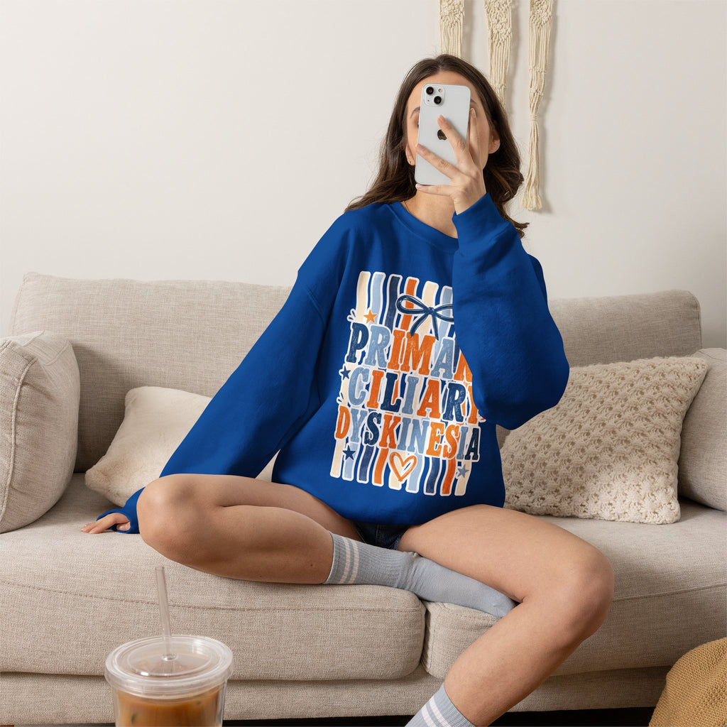Primary Ciliary Dyskinesia Awareness Crewneck Sweatshirt