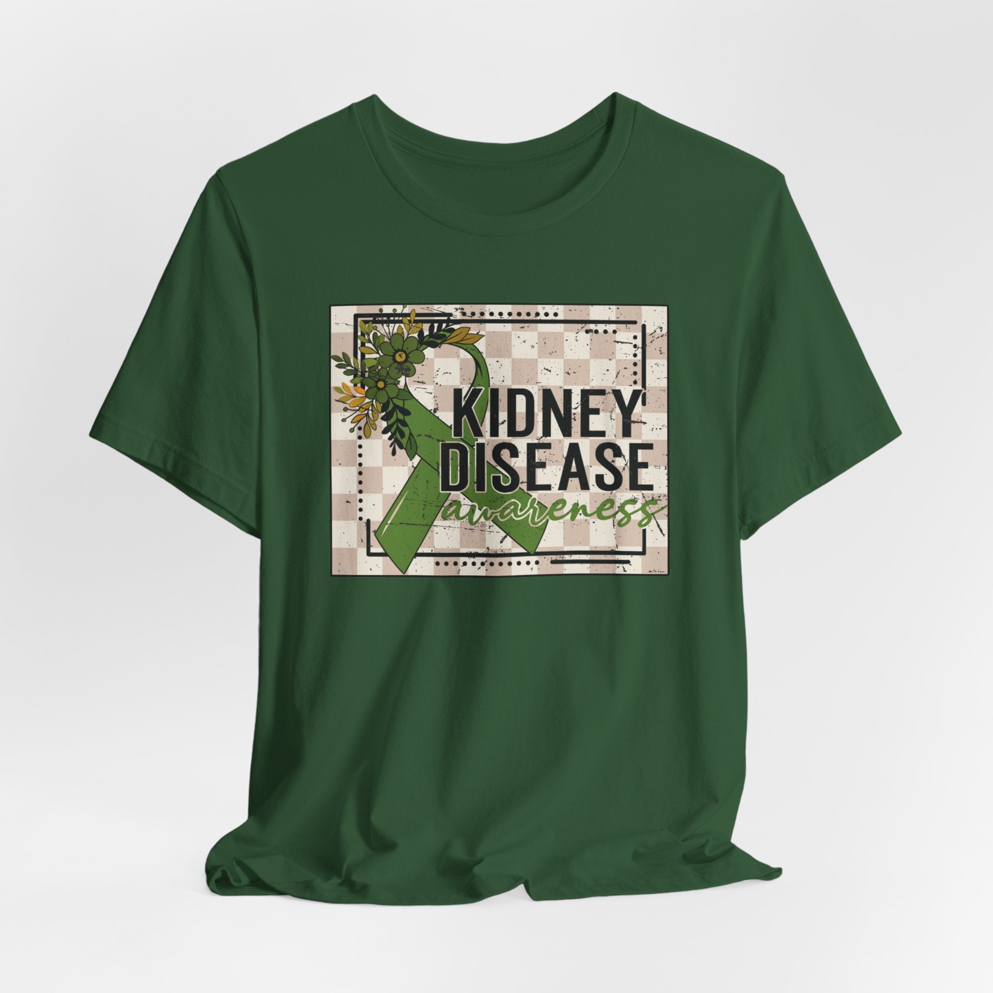 Kidney Disease Awareness Tee — Green Ribbon Support T-Shirt