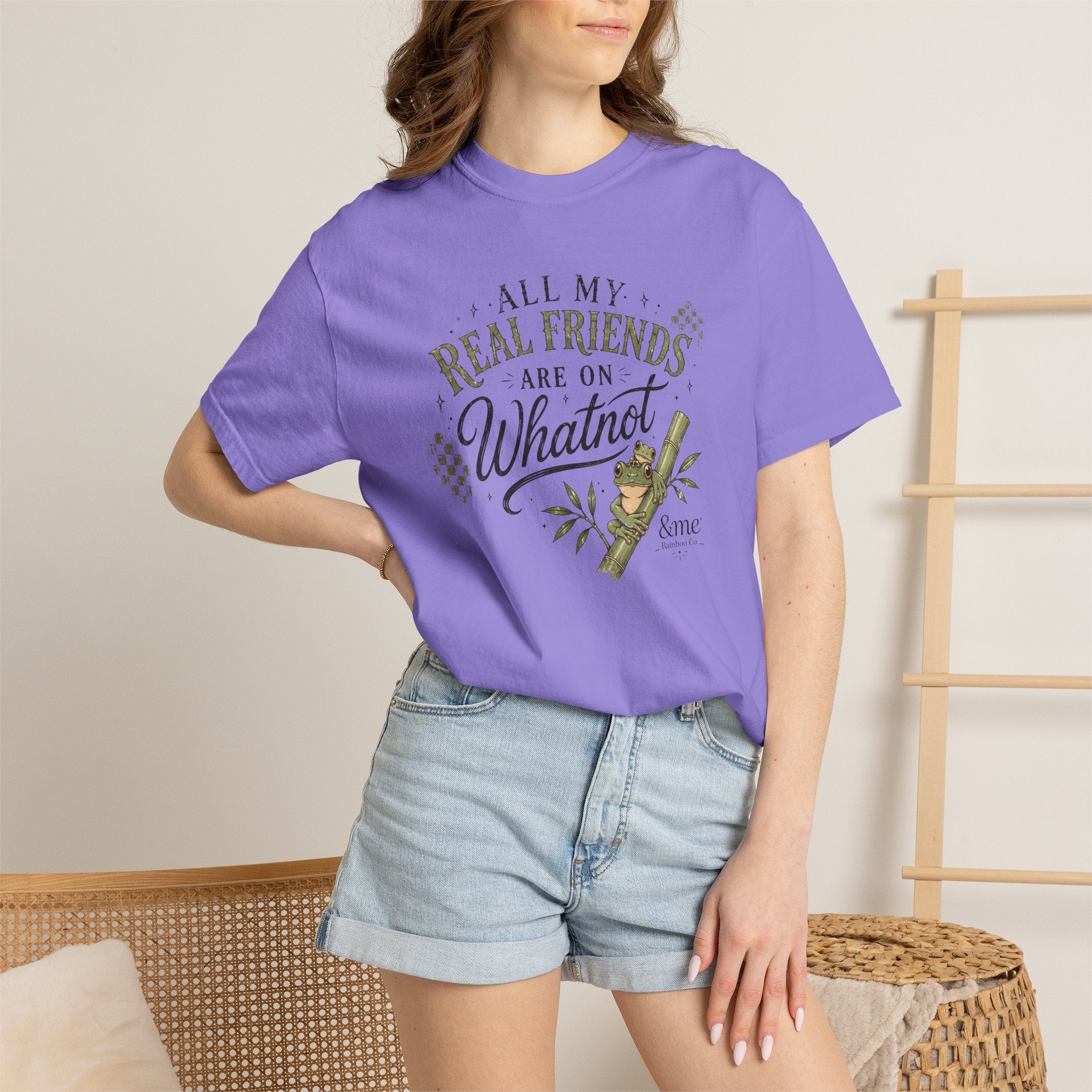 Andme Bamboo — "All My Real Friends Are On Whatnot" Graphic Tee