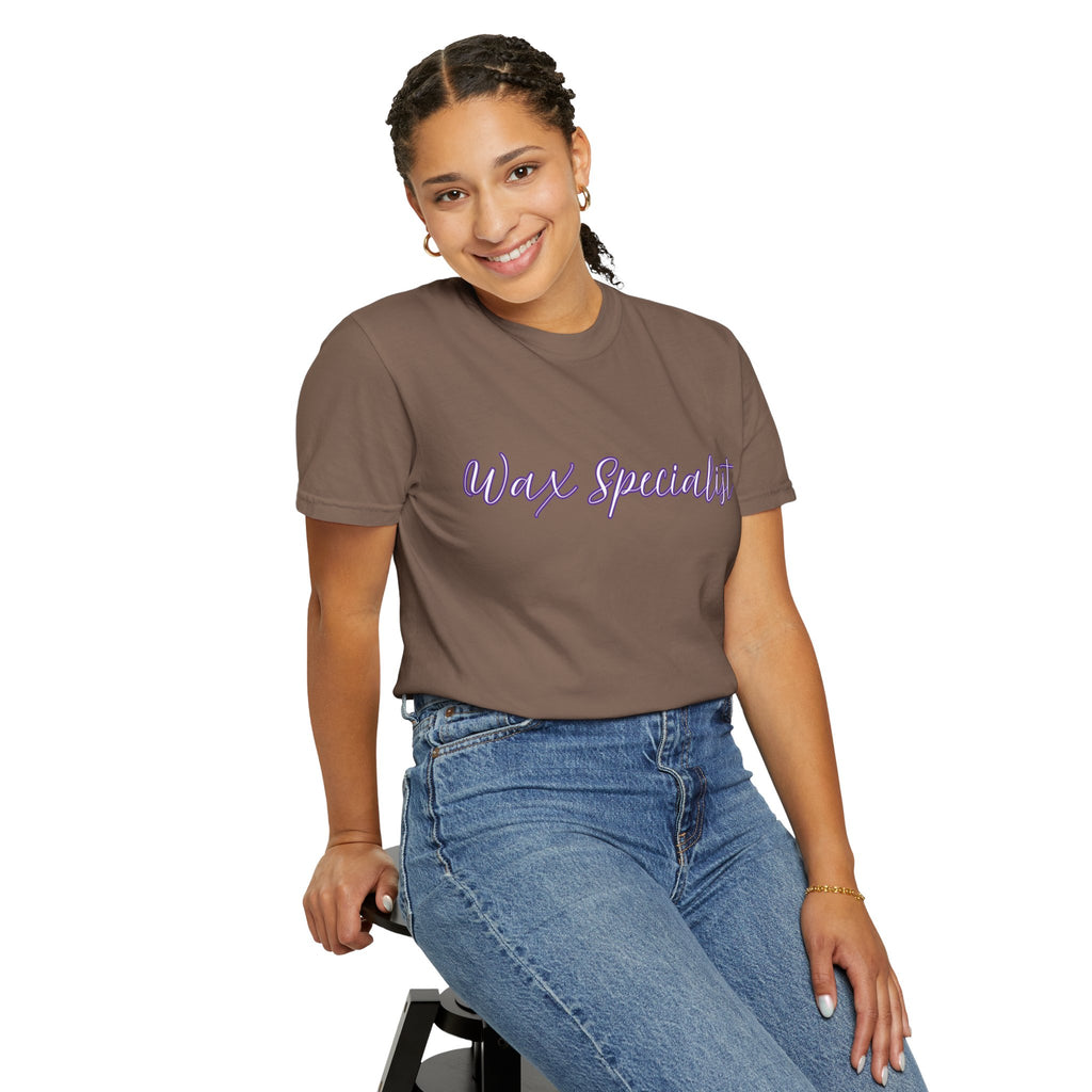 Wax Specialist T-Shirt — Lavender Script Tee