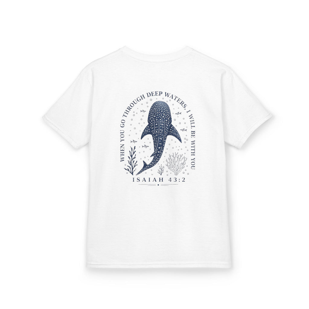 Kids T‑Shirt — Whale Shark Design with Isaiah 43:2 Scripture