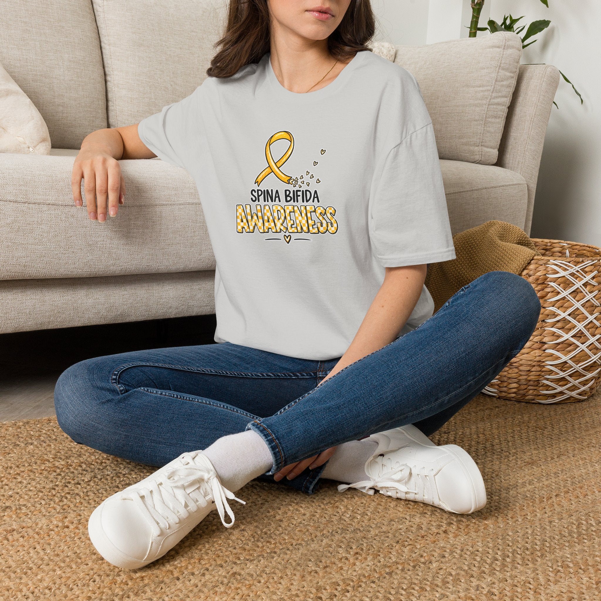 Spina Bifida Awareness T-Shirt — Gold Ribbon Support Tee