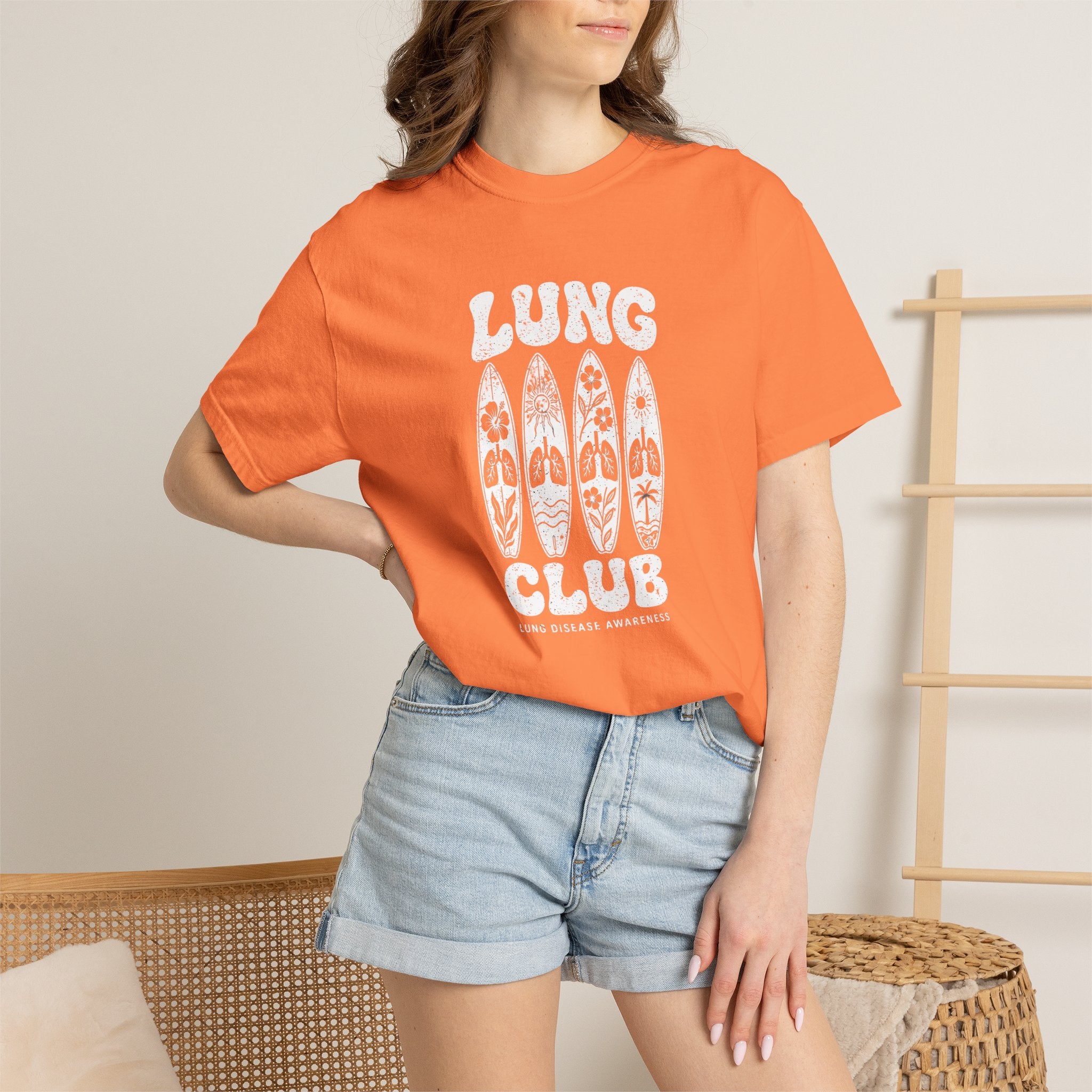 Surfboard 'Lung Club' Graphic T-Shirt — Retro Beach Vibe Tee