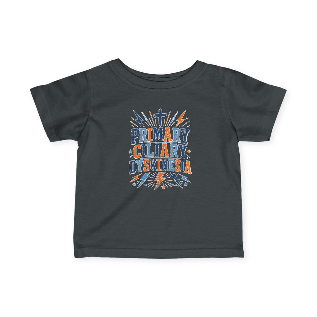 The Kade Primary Ciliary Dyskinesia Infant Tee — Awareness Baby T-Shirt (Text Design)