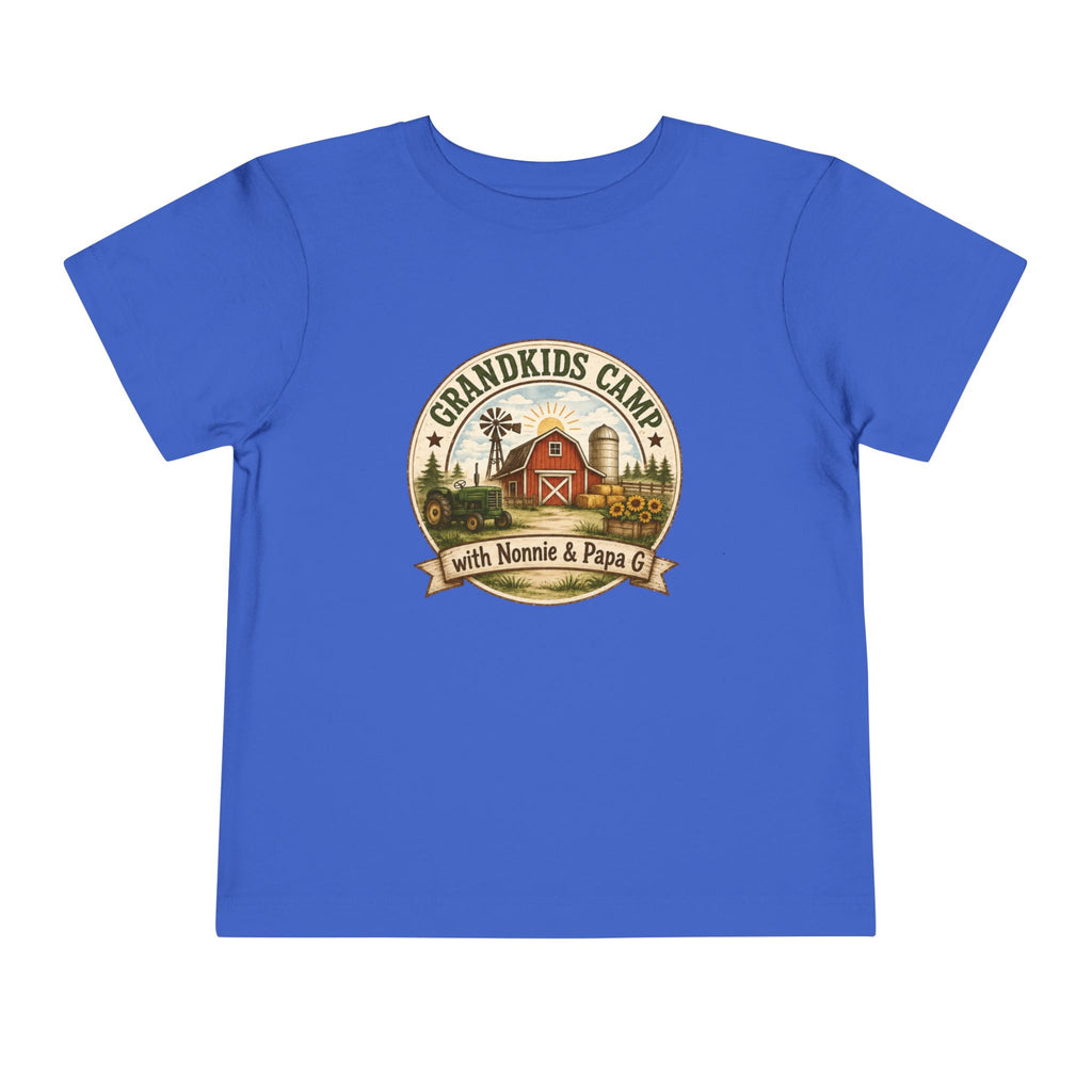 Grandkids Camp Toddler Tee — “with Nonnie & Papa G” Farm Adventure Shirt