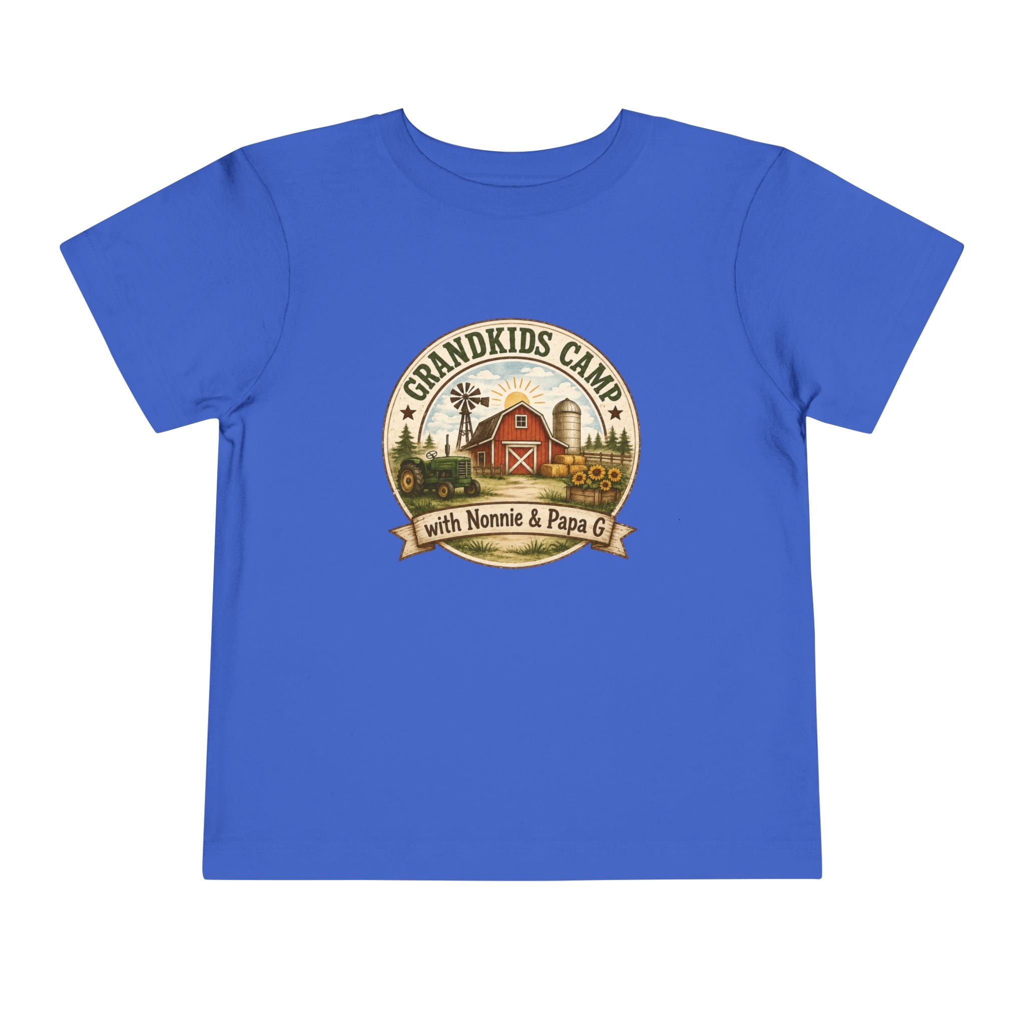 Grandkids Camp Toddler Tee — “with Nonnie & Papa G” Farm Adventure Shirt
