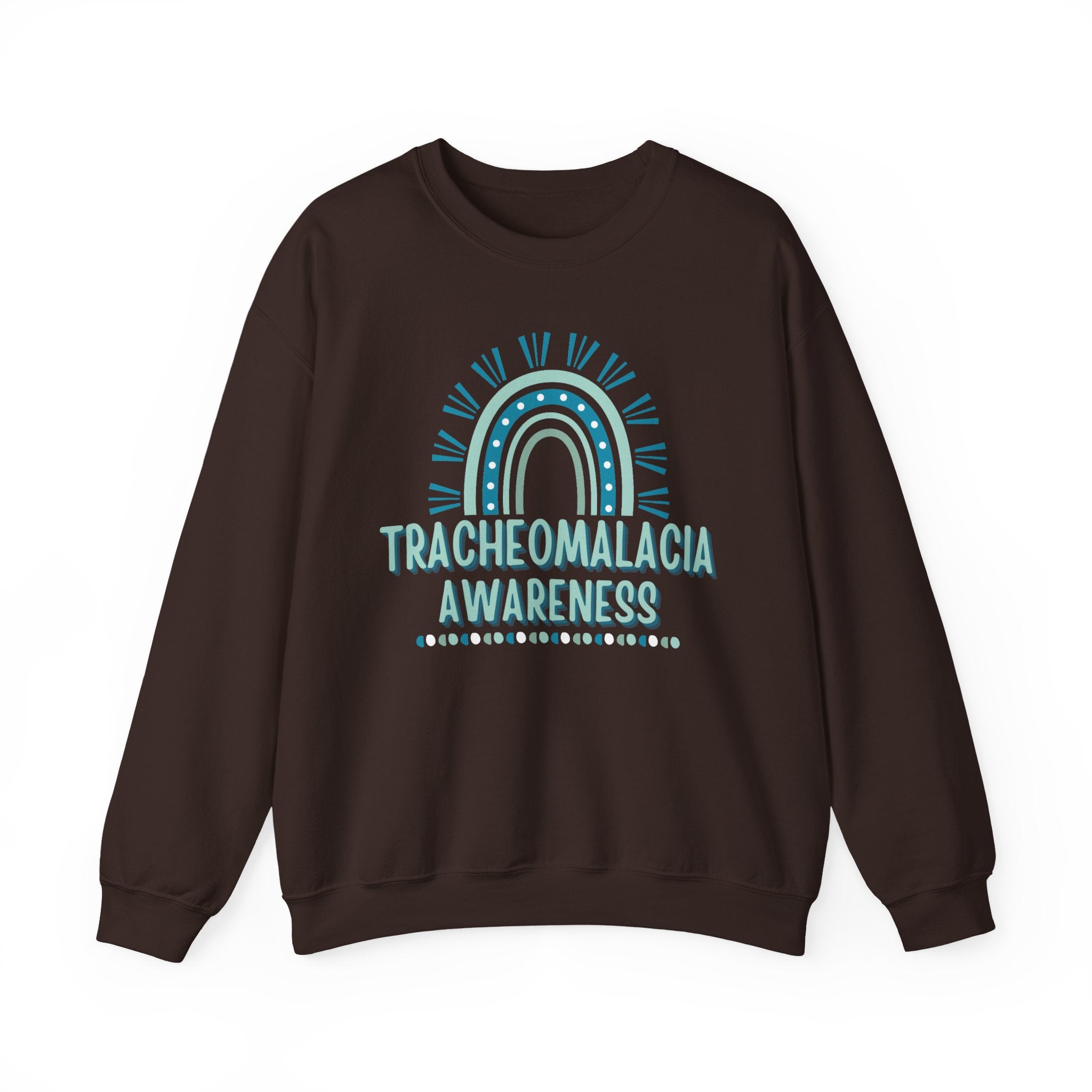 Tracheomalacia Awareness Crewneck — Teal Rainbow Support