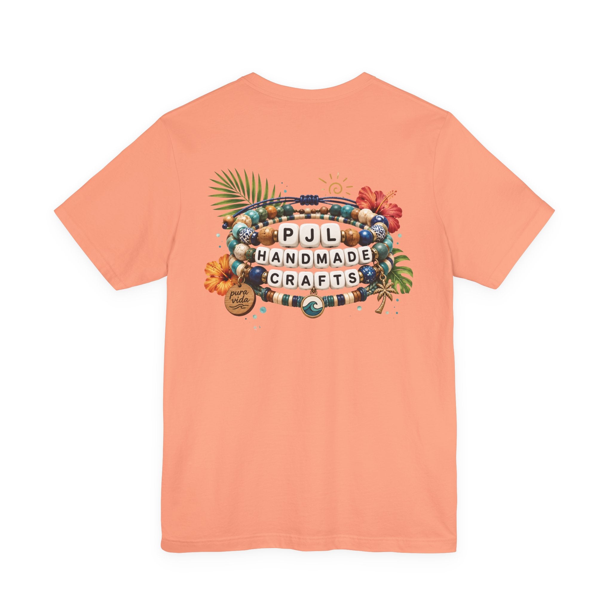 PJL Handmade Crafts Beaded Logo T-Shirt