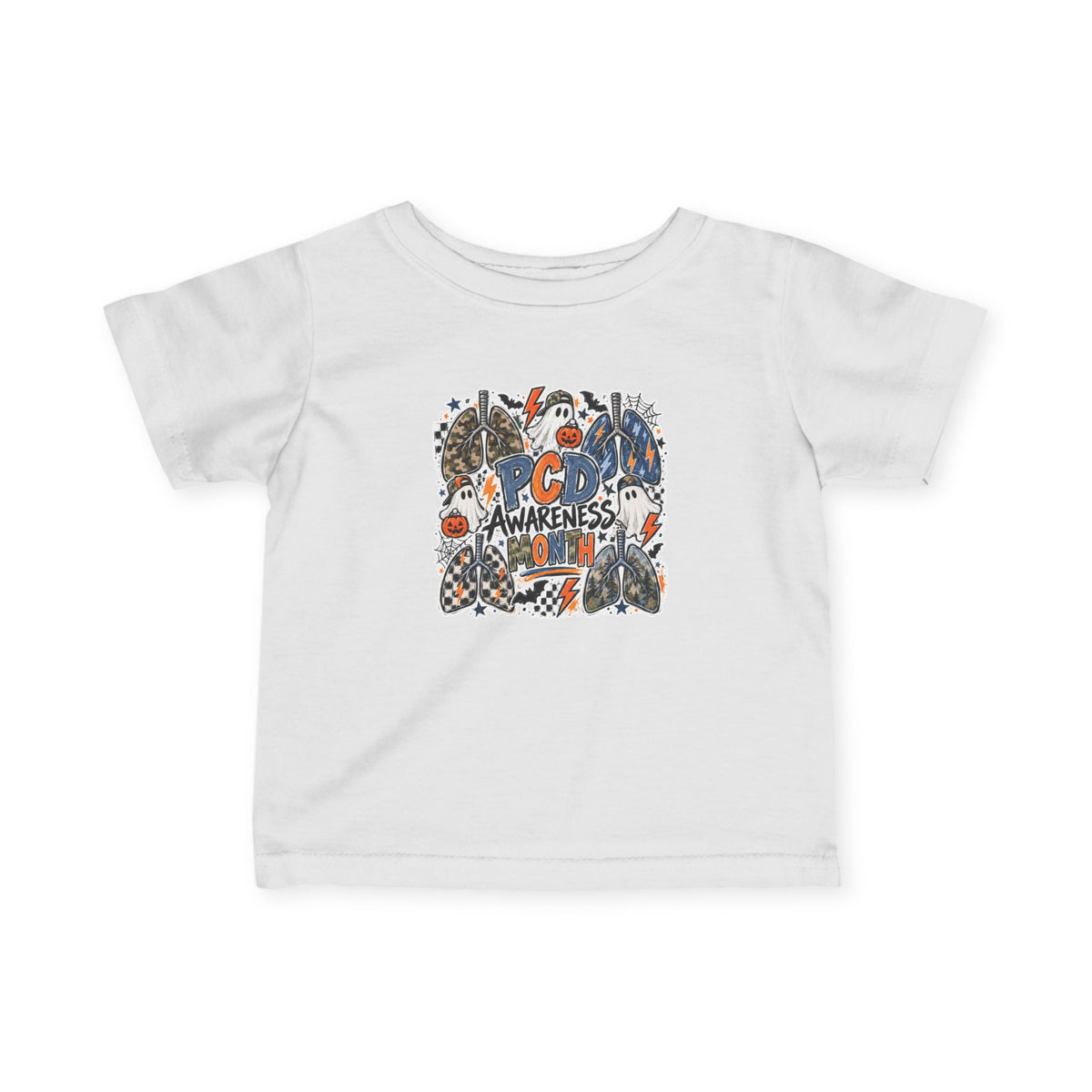 Infant Tee — PCD Awareness Month Pumpkin Ghosts Design