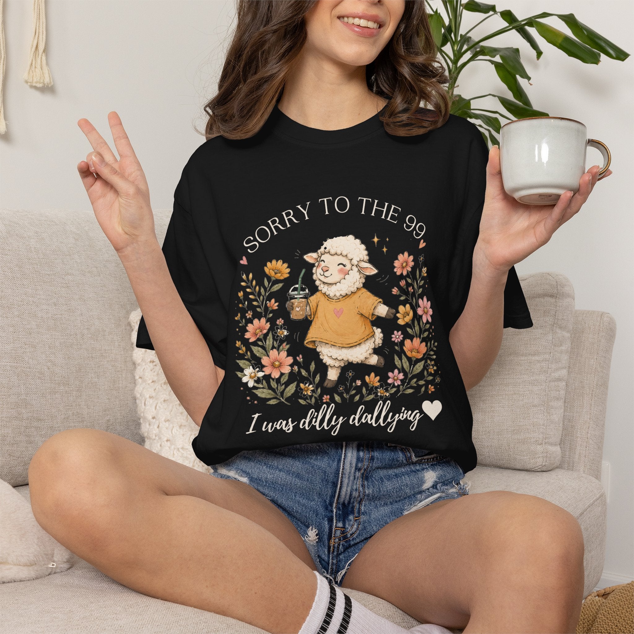 Christian Sheep T-Shirt — "Sorry to the 99, I was dally dallying"