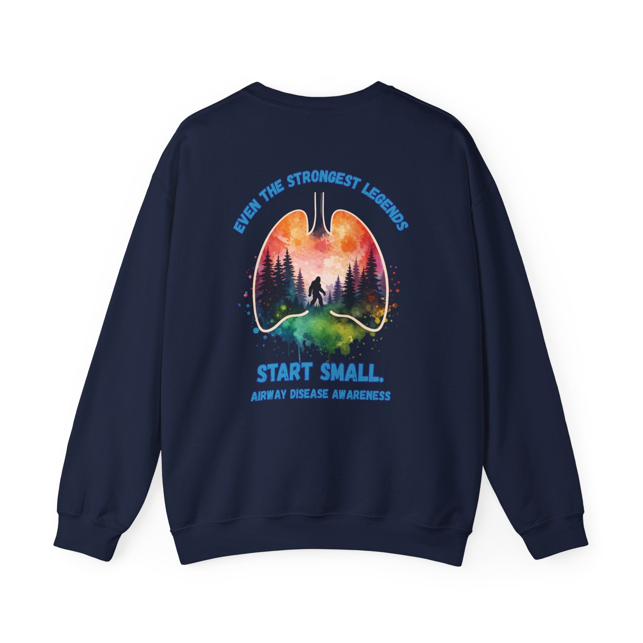 Airway Disease Awareness Tee — "Even the Strongest Legends" SAWYER STRONG crewneck
