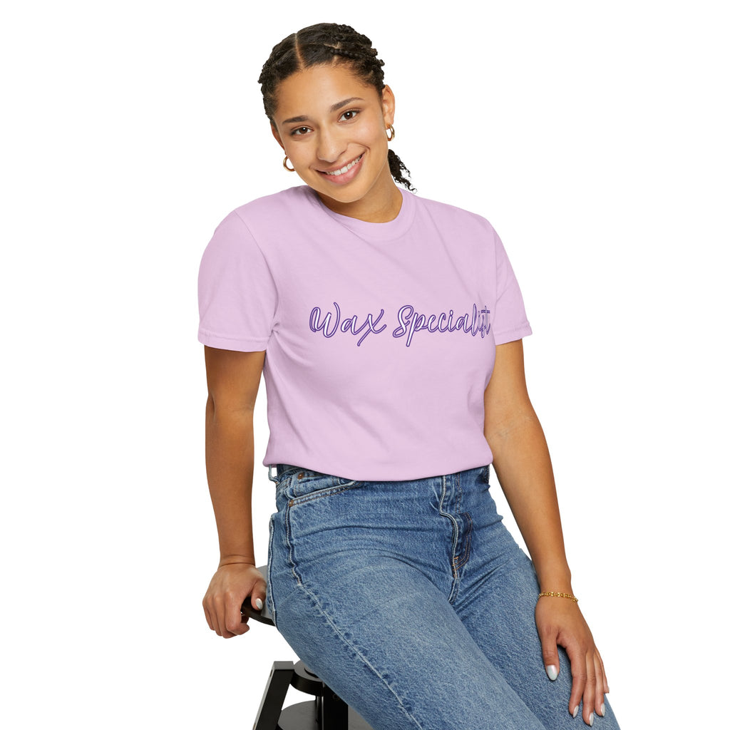 Wax Specialist T-Shirt — Lavender Script Tee