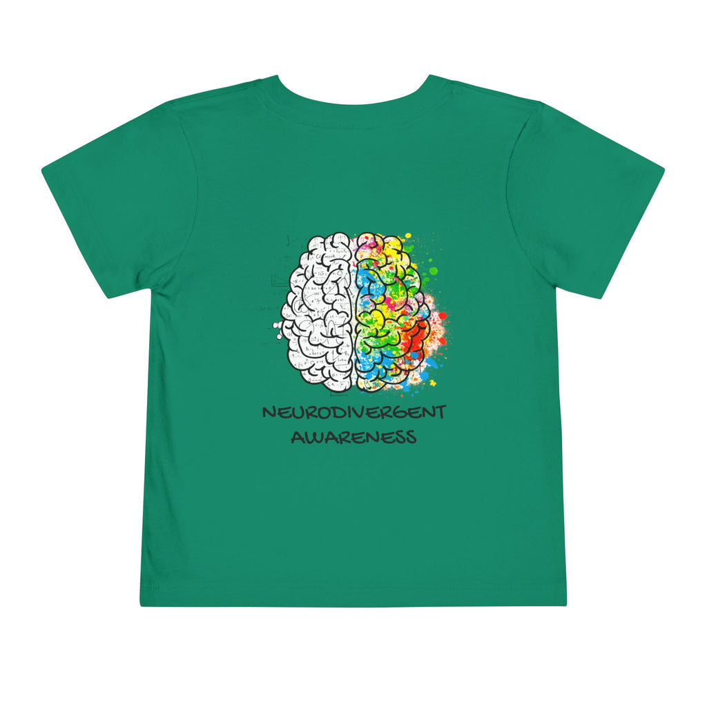 Toddler Neurodivergent Awareness T-Shirt — Colorful Brain Design