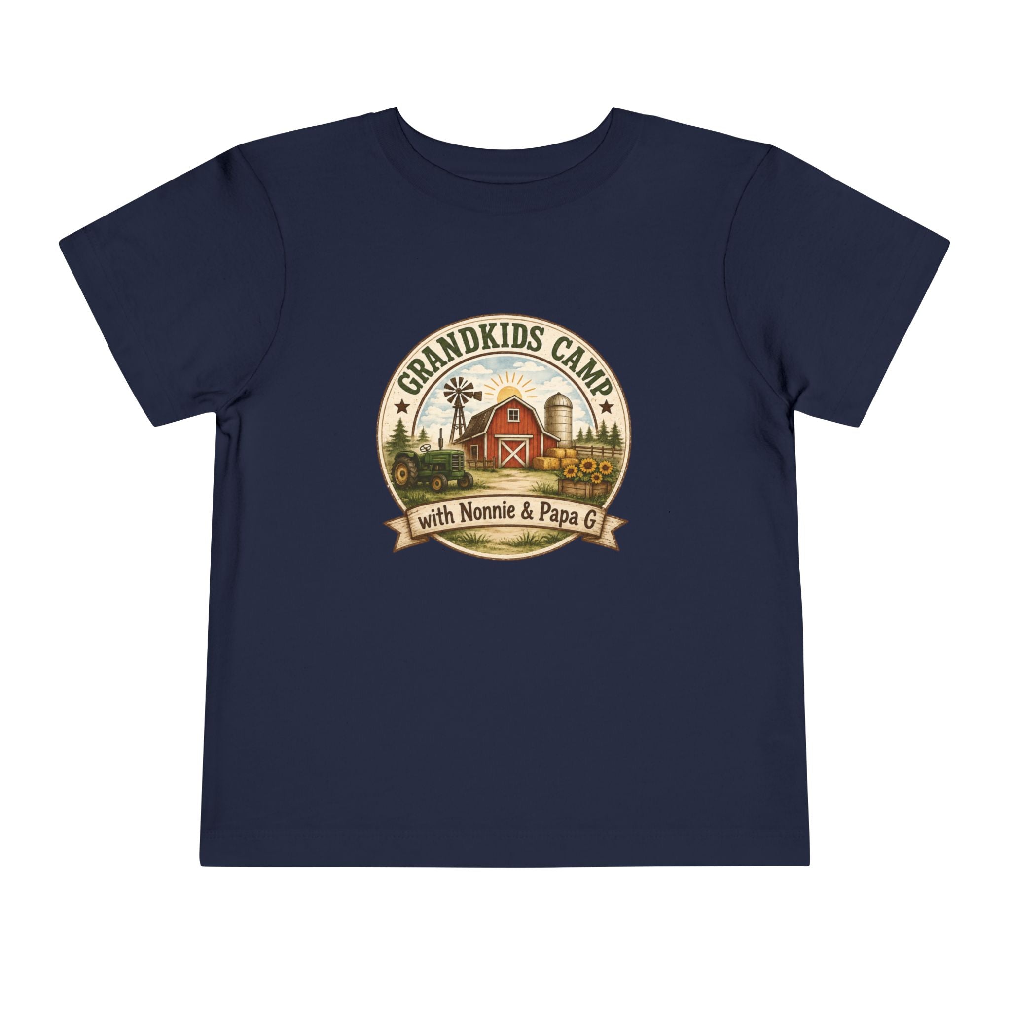 Grandkids Camp Toddler Tee — “with Nonnie & Papa G” Farm Adventure Shirt