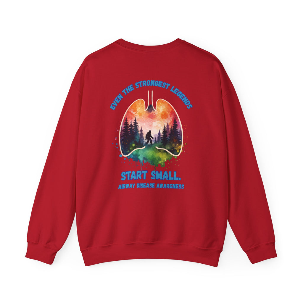 Airway Disease Awareness Tee — "Even the Strongest Legends" SAWYER STRONG crewneck