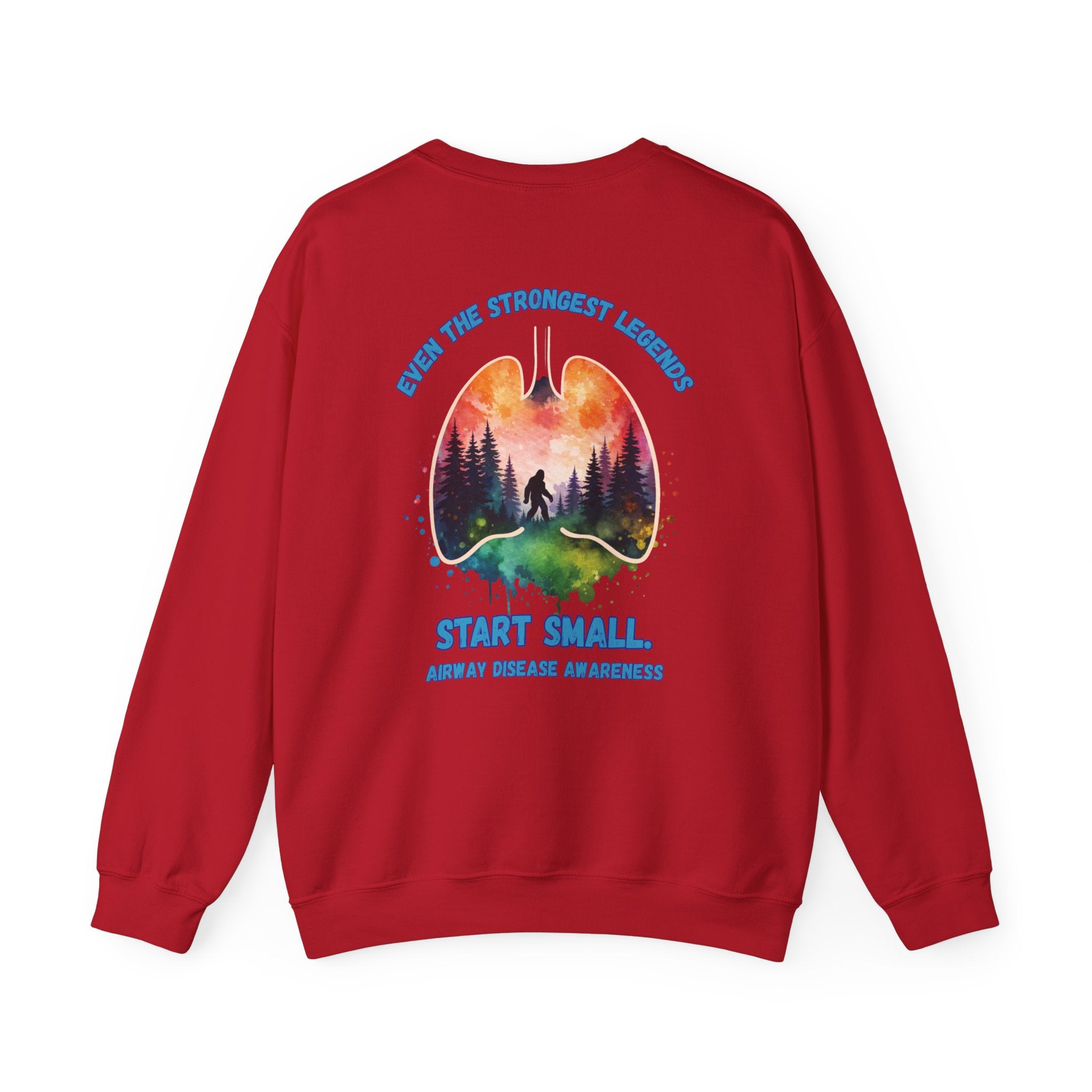 Airway Disease Awareness Tee — "Even the Strongest Legends" SAWYER STRONG crewneck