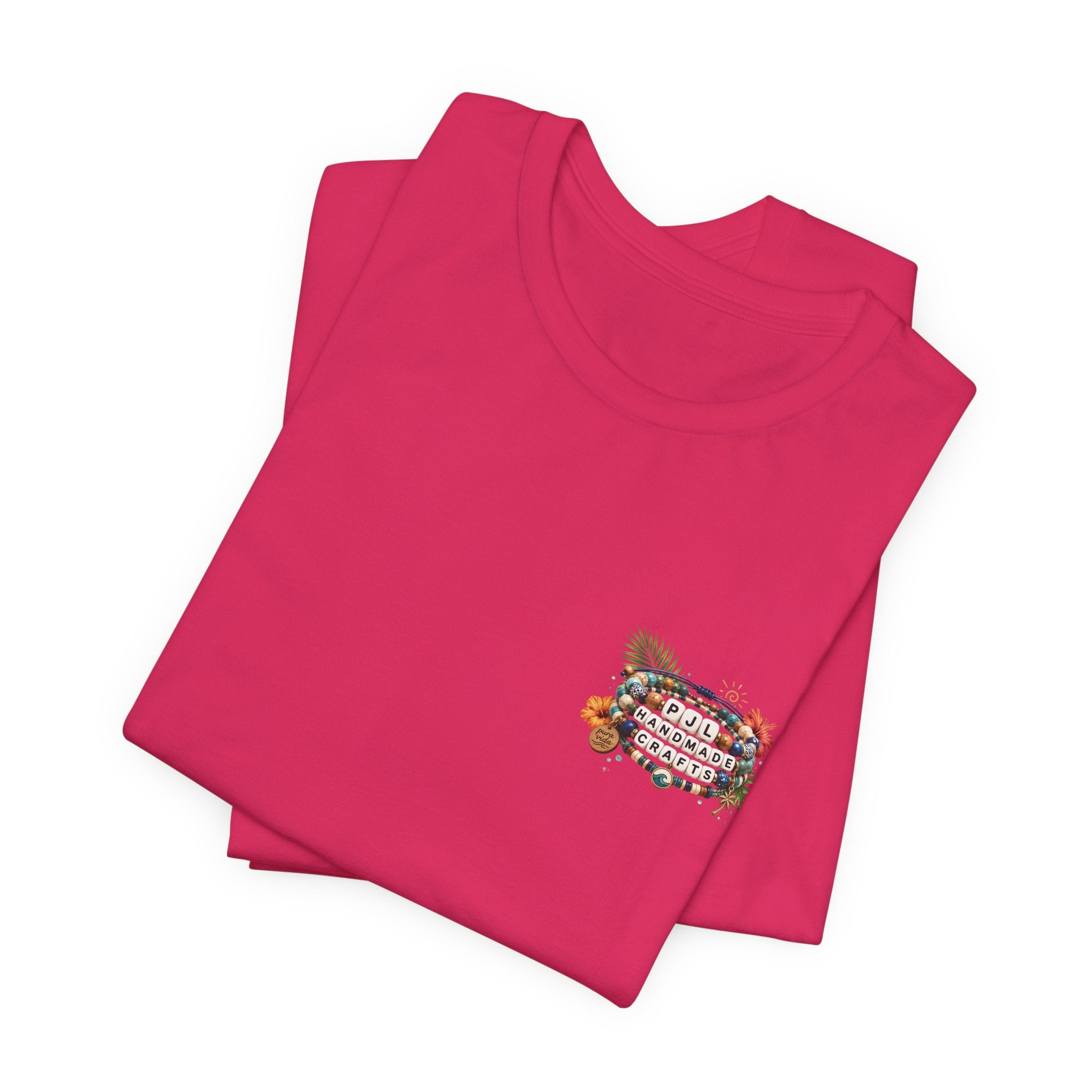 PJL Handmade Crafts Beaded Logo T-Shirt