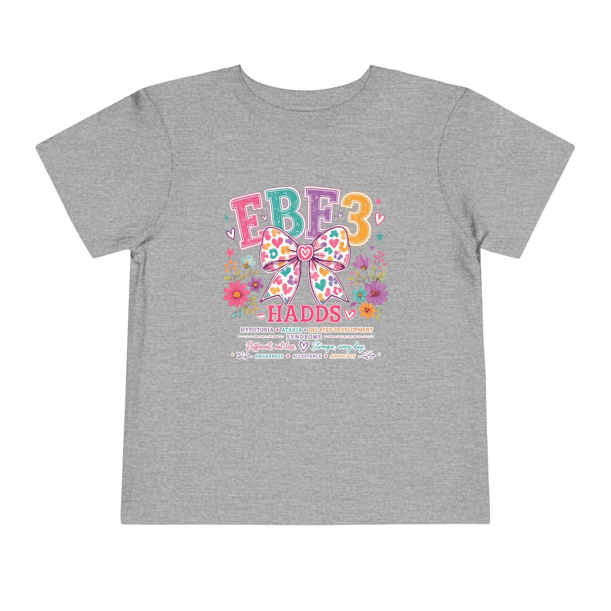 Toddler Tee — Colorful EBF3 HADDs Awareness Bow Design