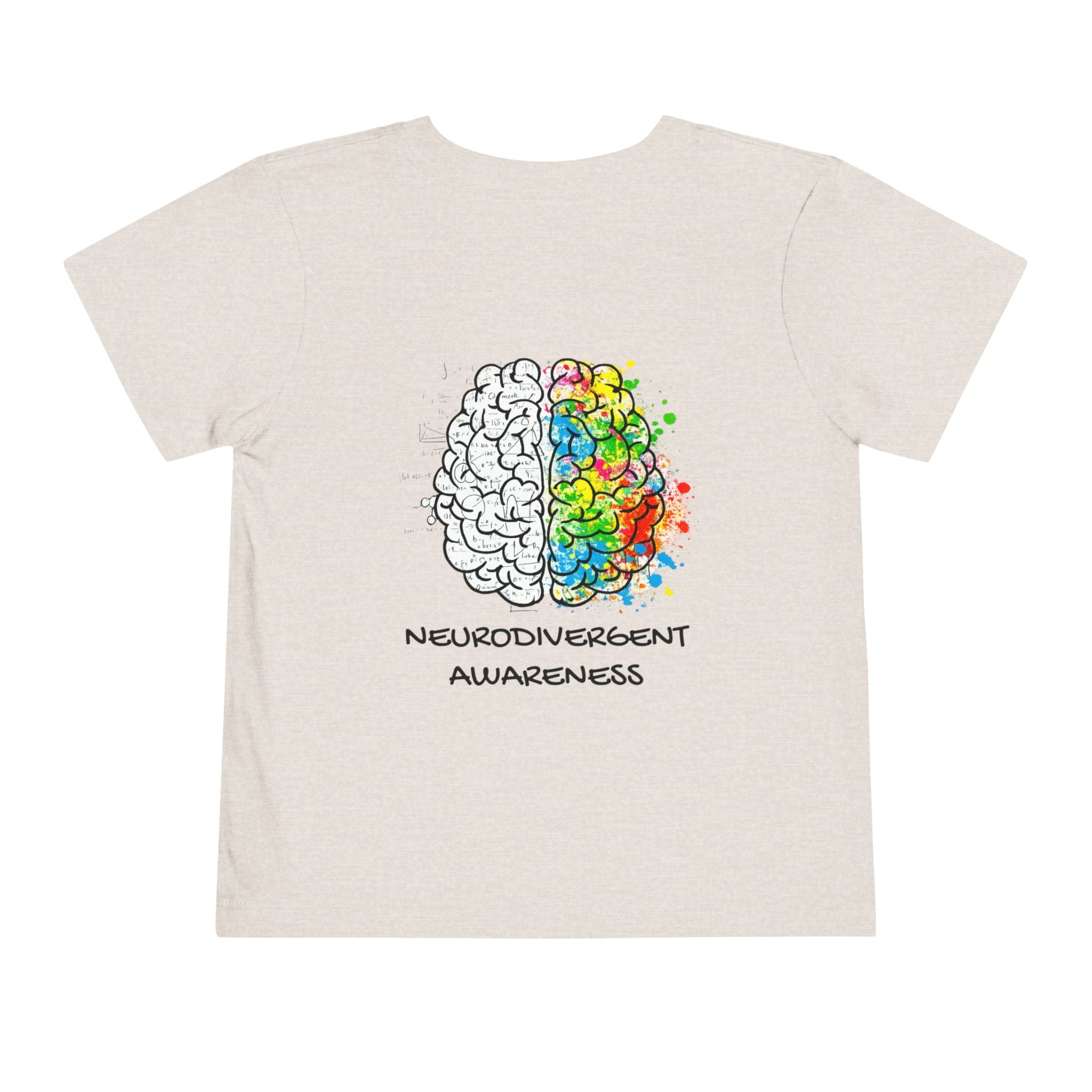 Toddler Neurodivergent Awareness T-Shirt — Colorful Brain Design